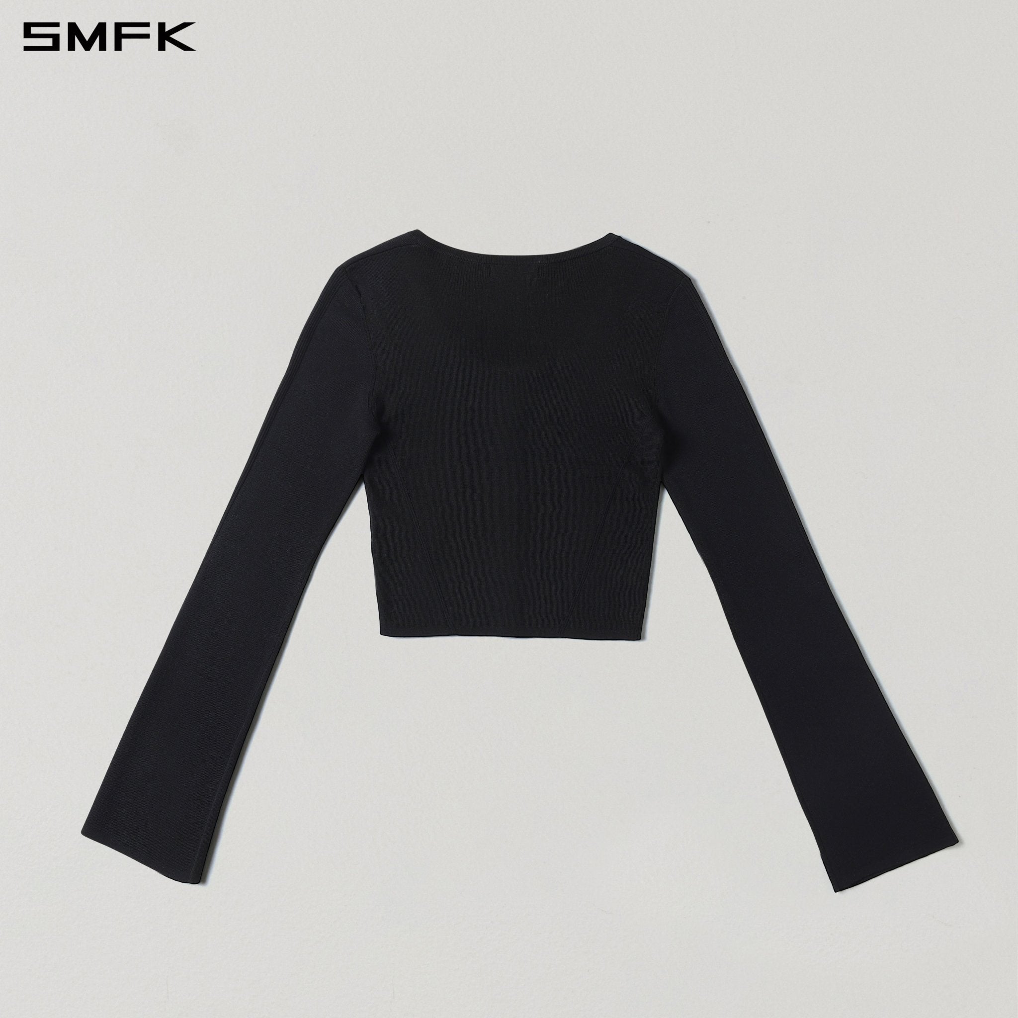 SMFK Black Bell-Sleeved Cardigan | MADAX