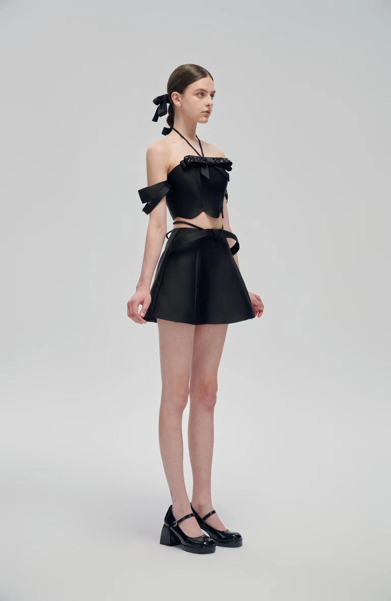 Fa sogno Black Bow Tie Two - piece Dress | MADA IN CHINA