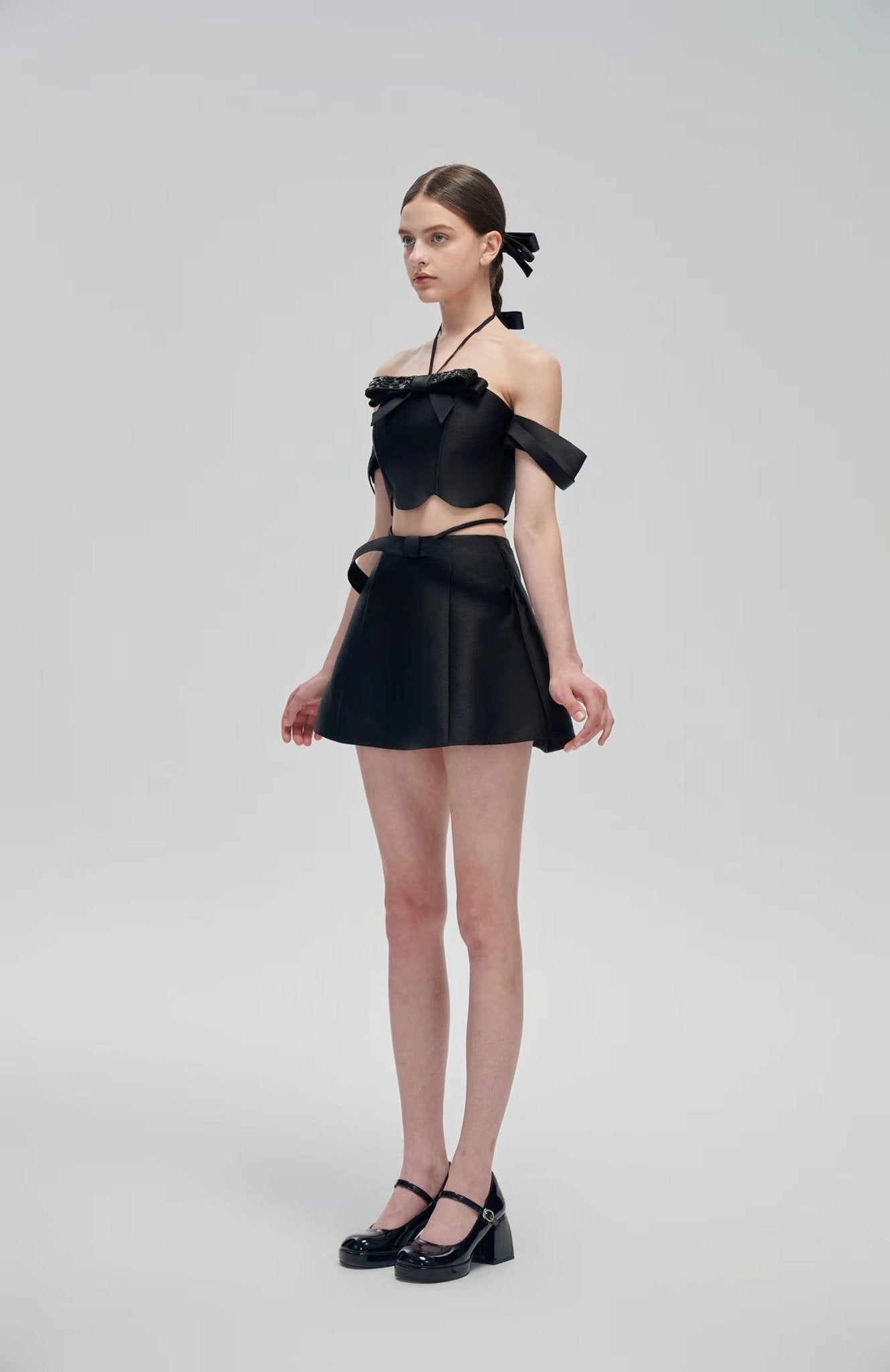 Fa sogno Black Bow Tie Two - piece Dress | MADA IN CHINA