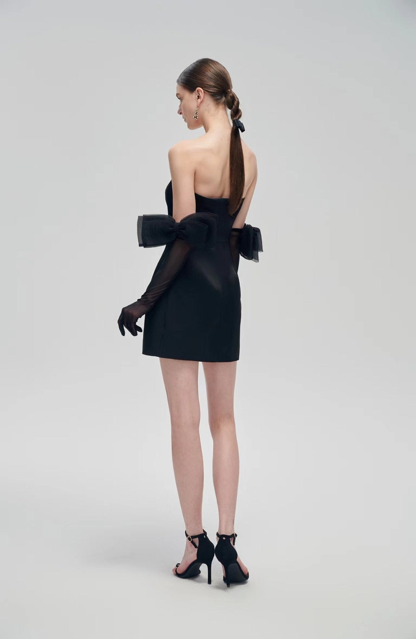 Fa sogno Black Bow Tight Dress With Gloves | MADA IN CHINA