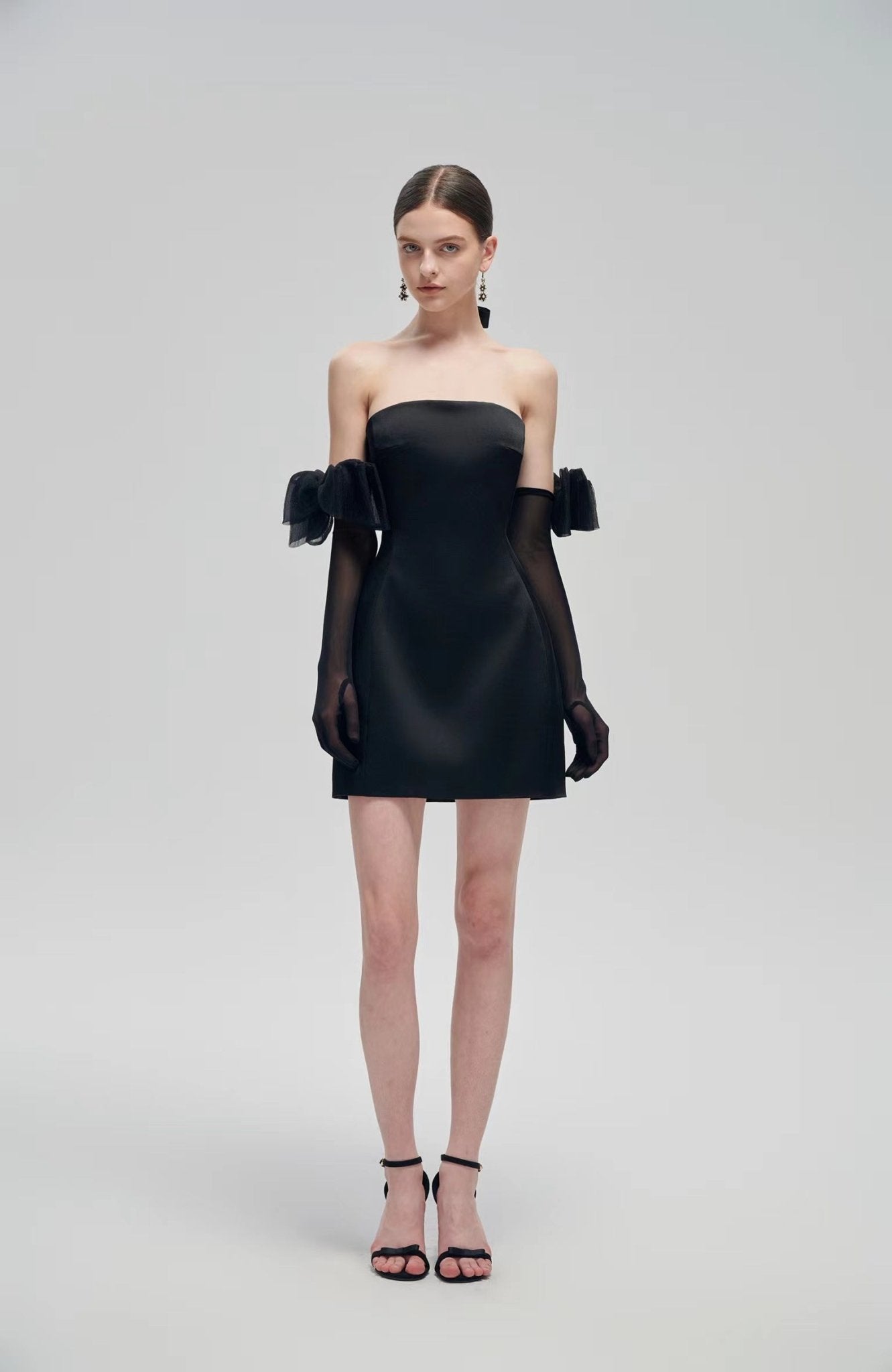 Fa sogno Black Bow Tight Dress With Gloves | MADA IN CHINA