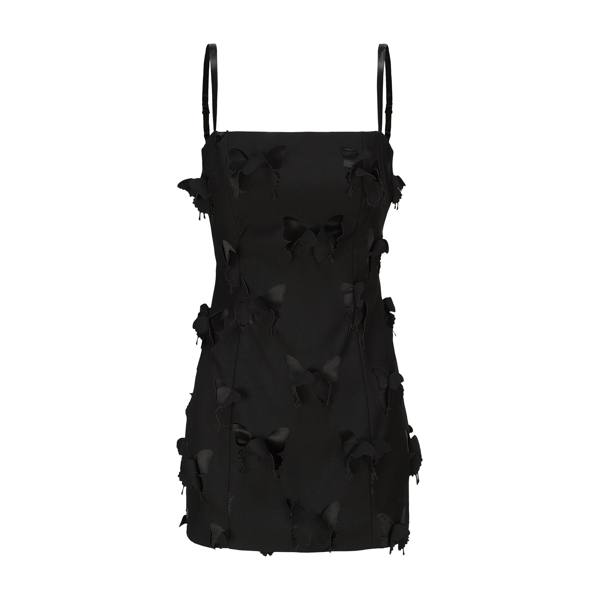 ARTE PURA Black Butterfly Cutout Halter Dress | MADA IN CHINA