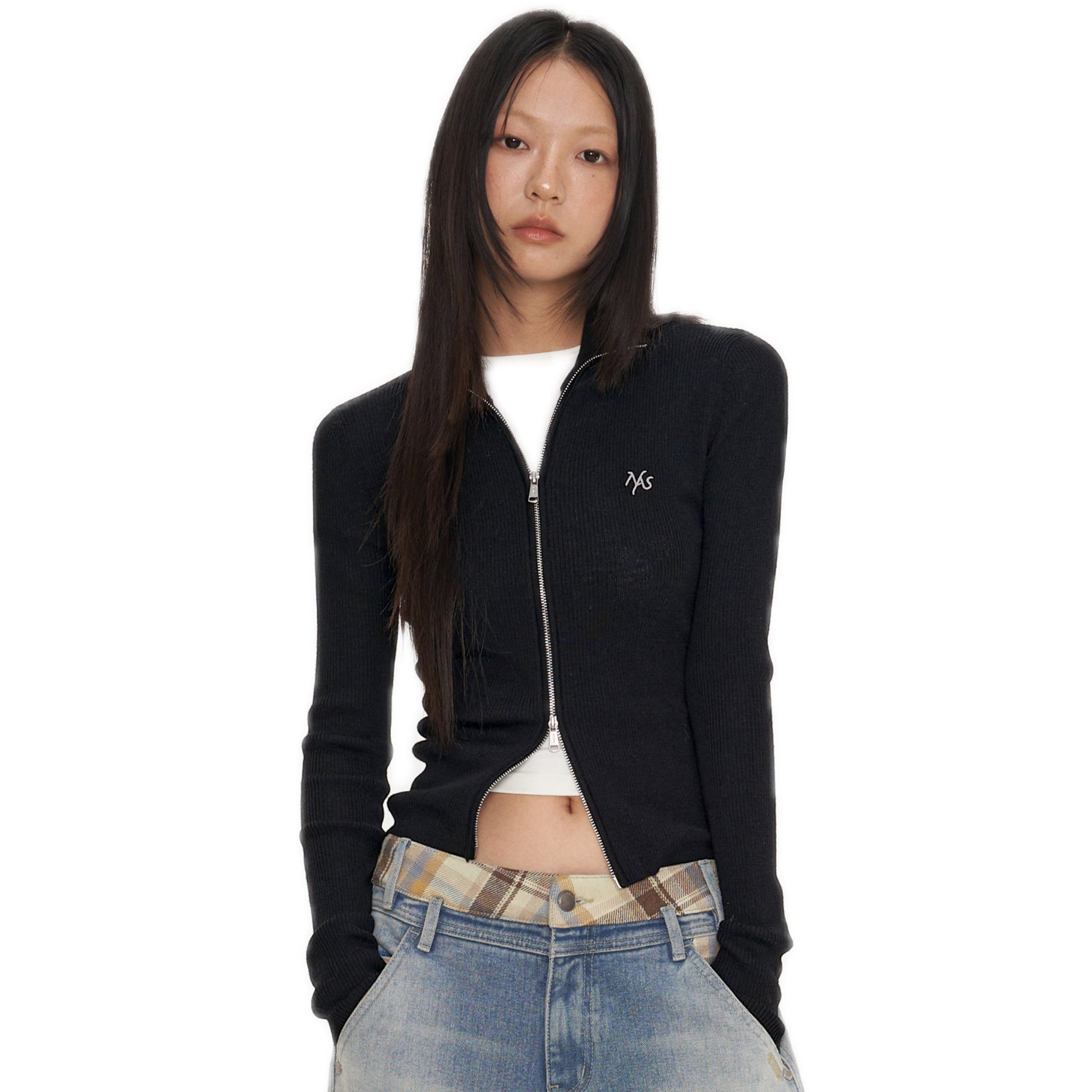 NAWS Black Classic Logo Knit Cardigan | MADAX