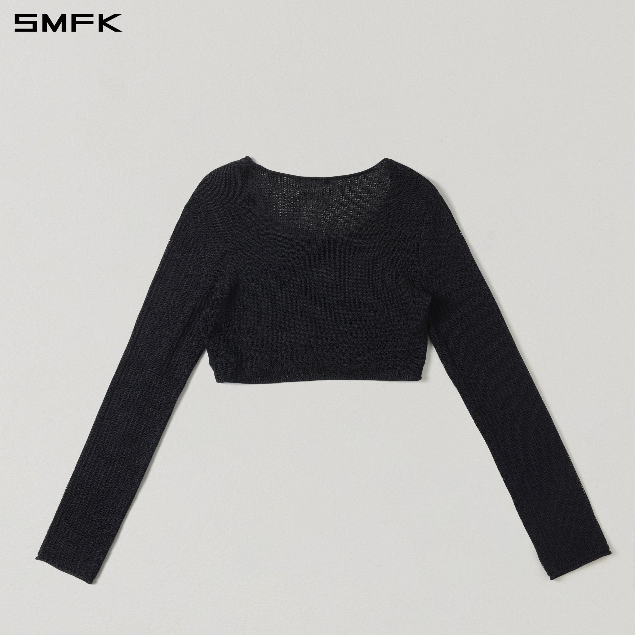 SMFK Black Cropped Knit Top | MADAX
