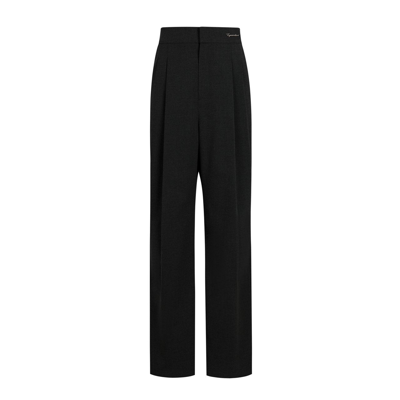 THREE QUARTERS Black Cropped Pleated Straight Leg Casual Pants | MADA IN CHINA