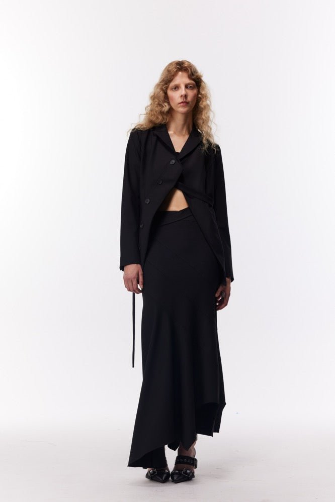 NECESSARY ANANKE Black Deconstracted Blazer | MADA IN CHINA