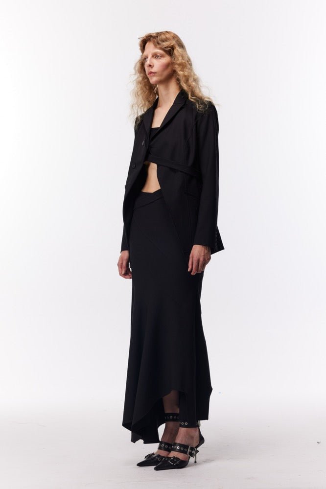 NECESSARY ANANKE Black Deconstracted Blazer | MADA IN CHINA