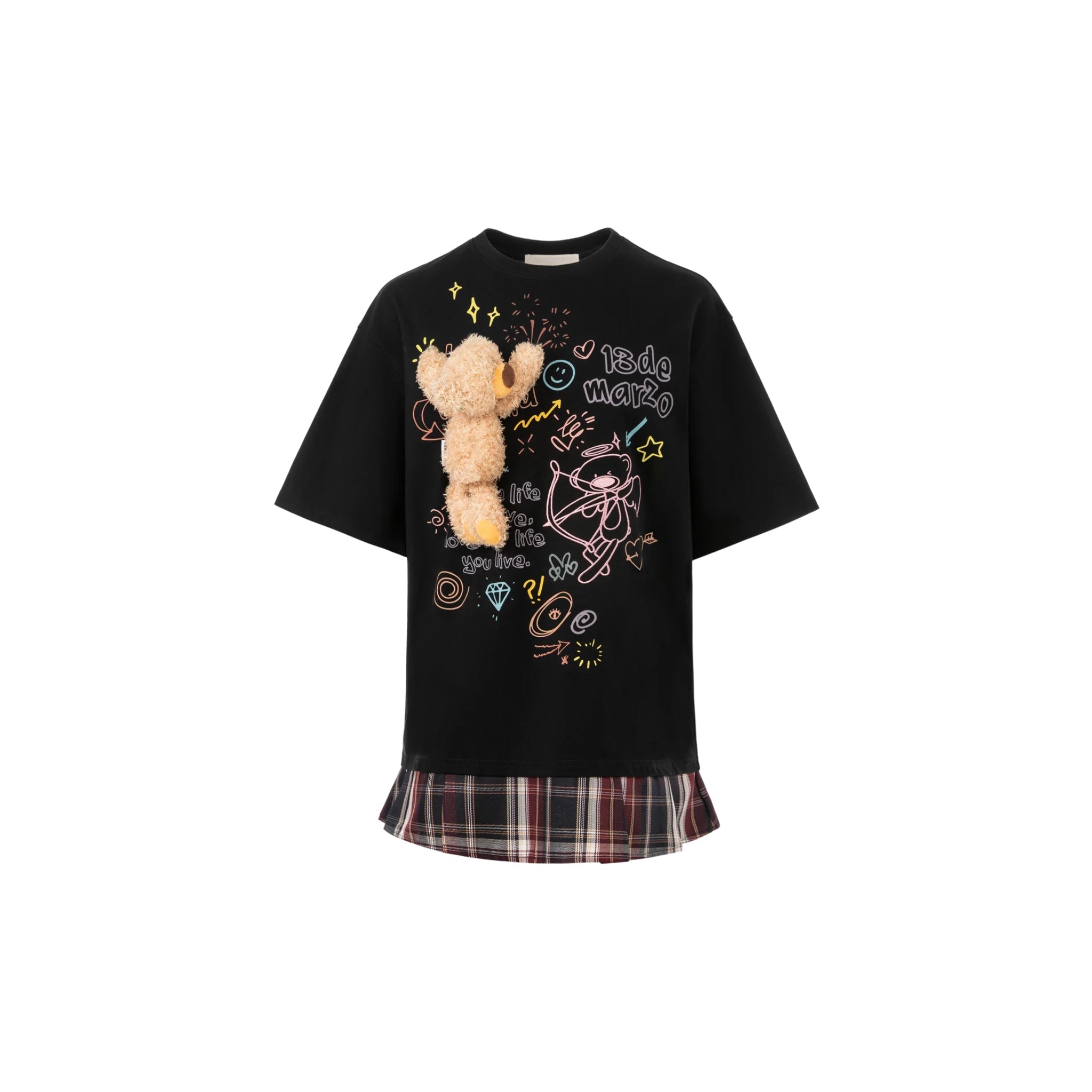 13DE MARZO Black Doozoo Slang Skirt T-shirt | MADA IN CHINA