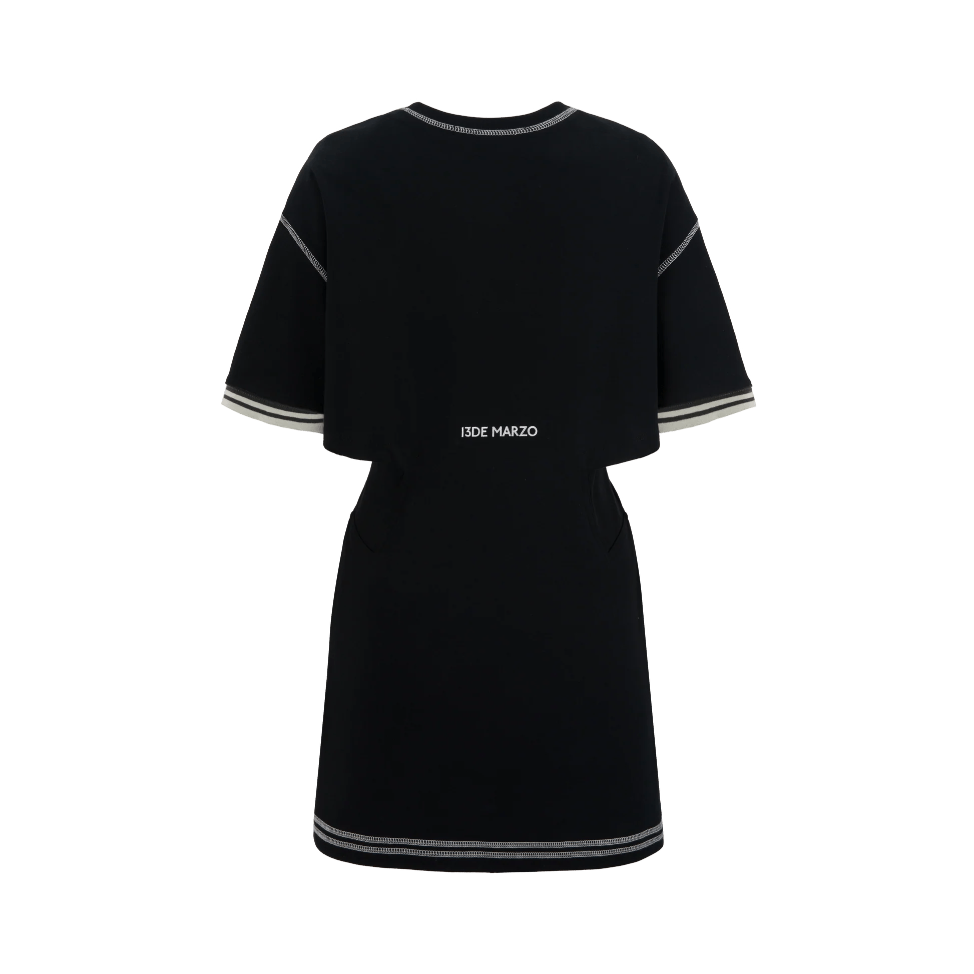 13DE MARZO Black Doozoo Waist Cut Tee Dress | MADA IN CHINA