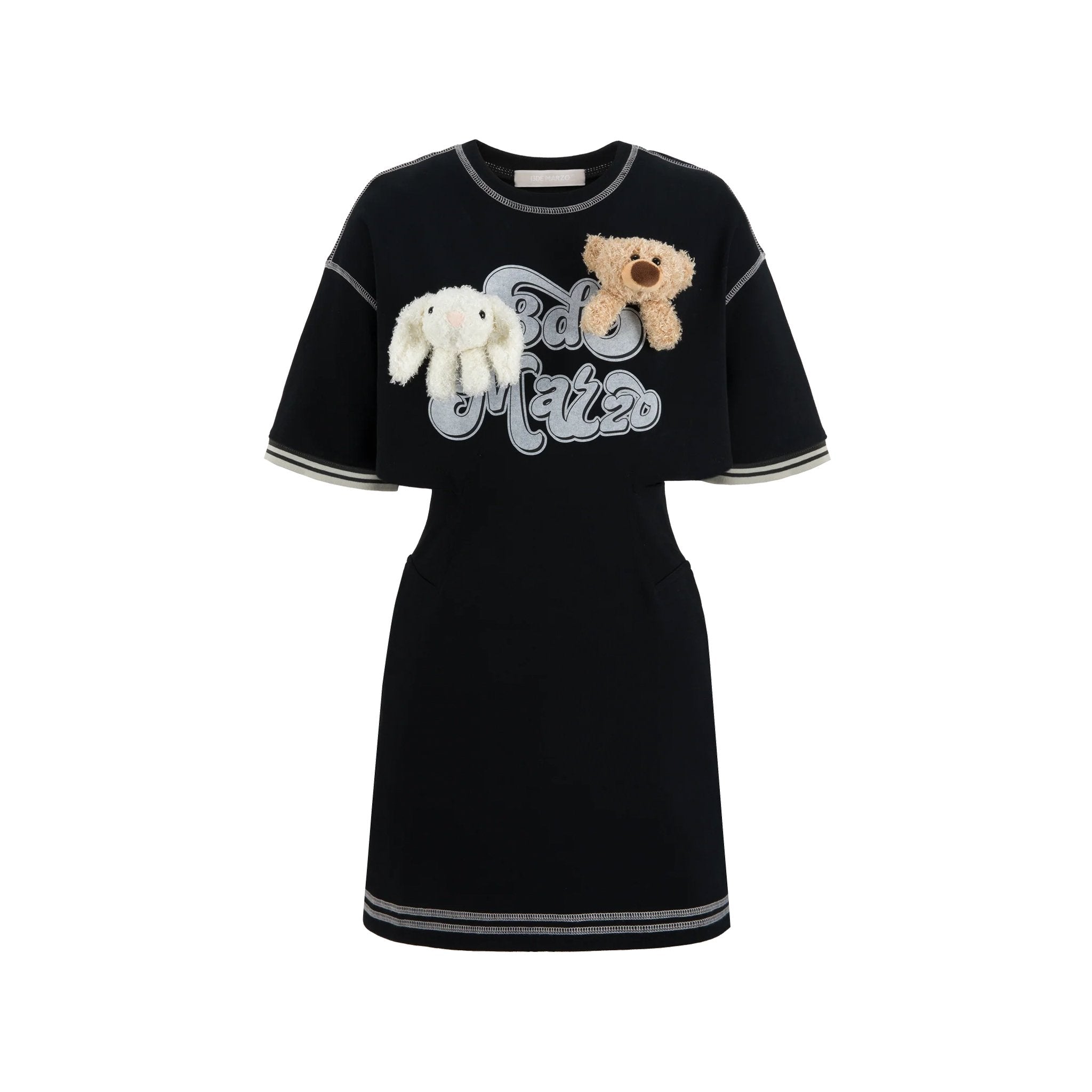 13DE MARZO Black Doozoo Waist Cut Tee Dress | MADA IN CHINA