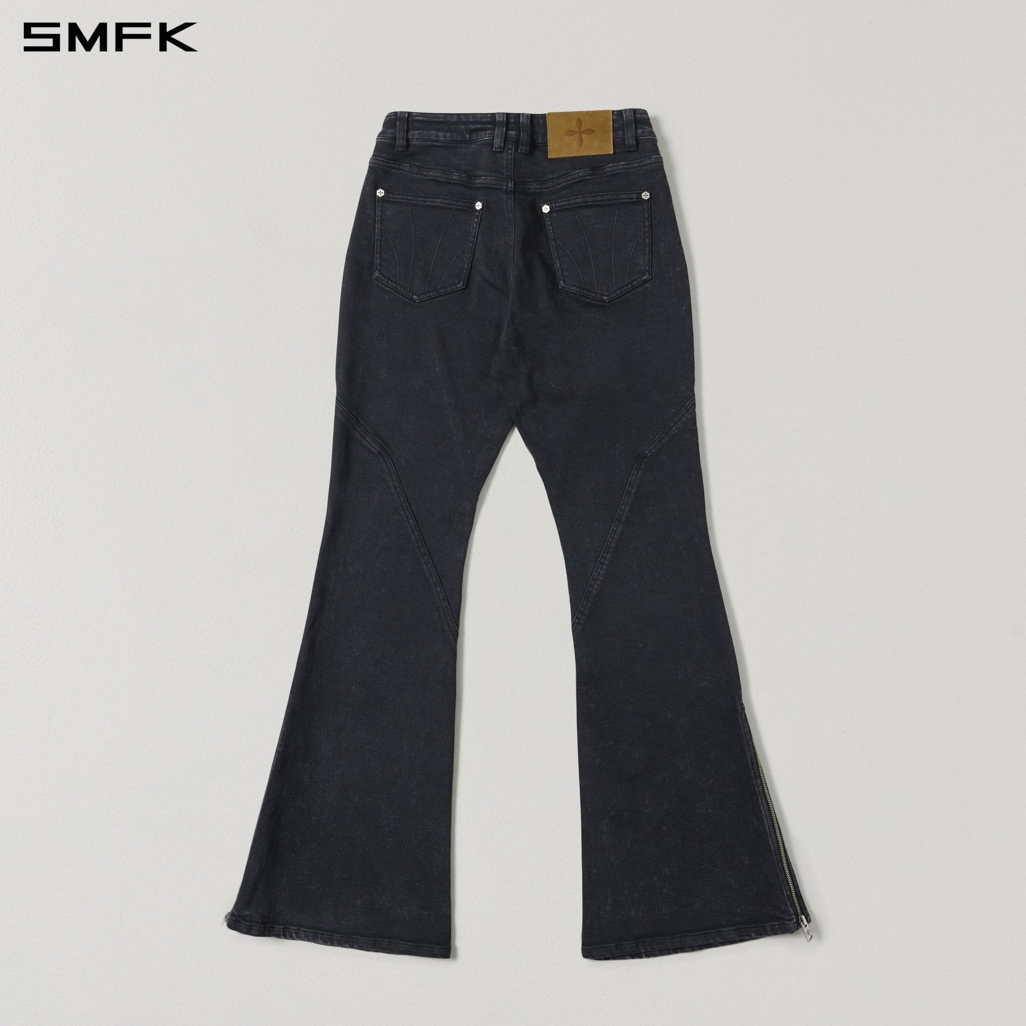 SMFK Black Flared Elastic Jeans | MADAX