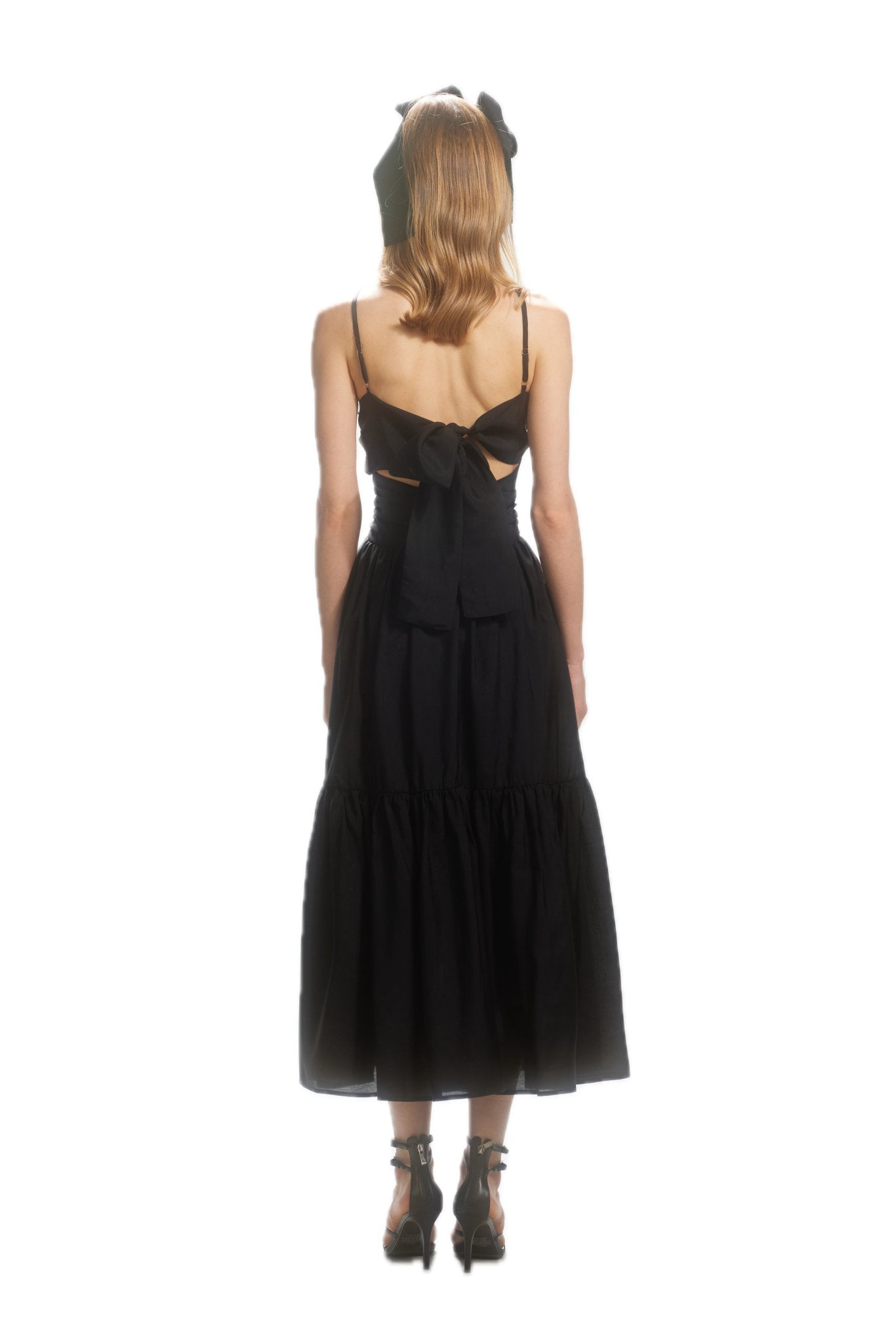 ARTE PURA Black Halter Backless Strappy Halter Dress | MADA IN CHINA