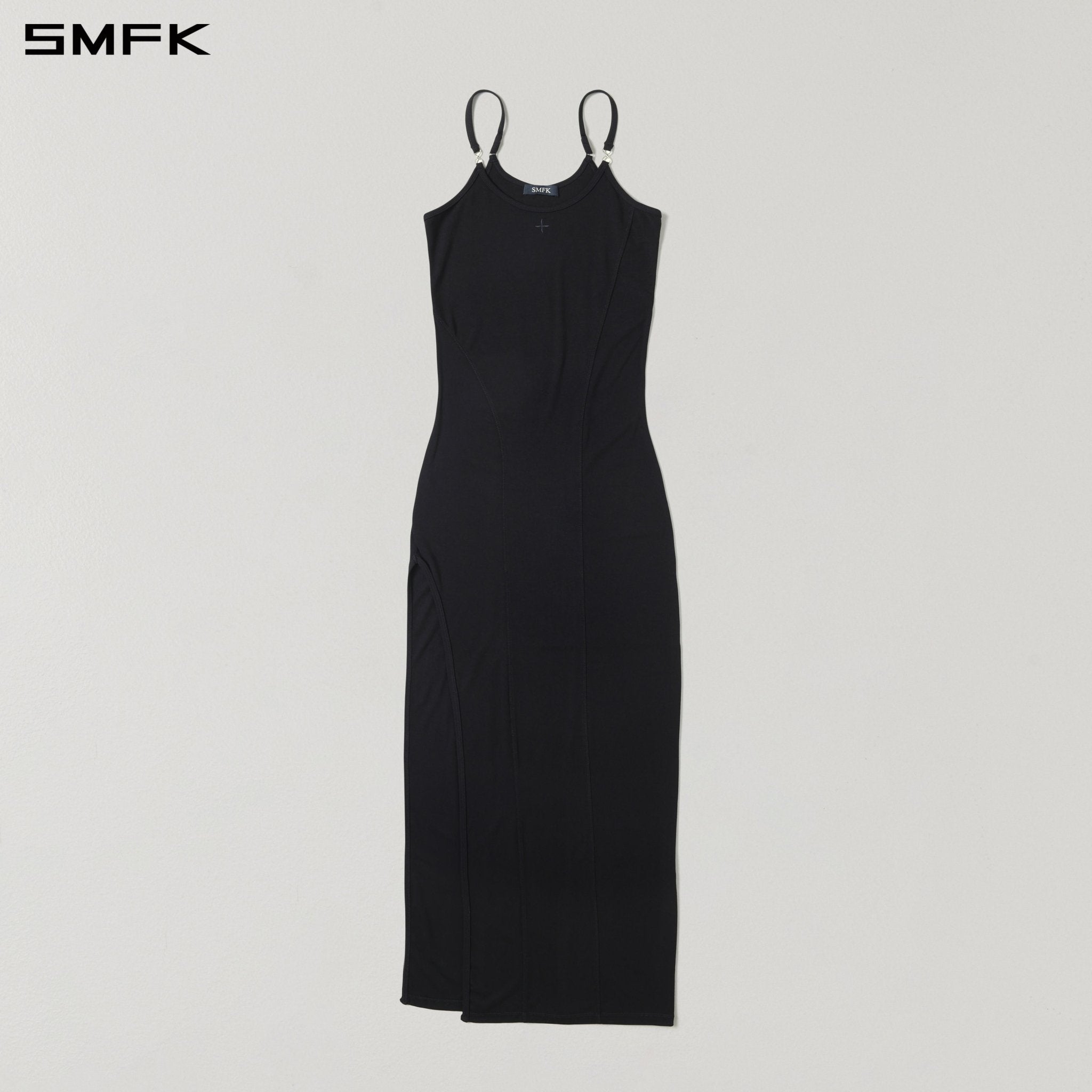 SMFK Black Halter-Neck Slit Maxi Dress | MADAX