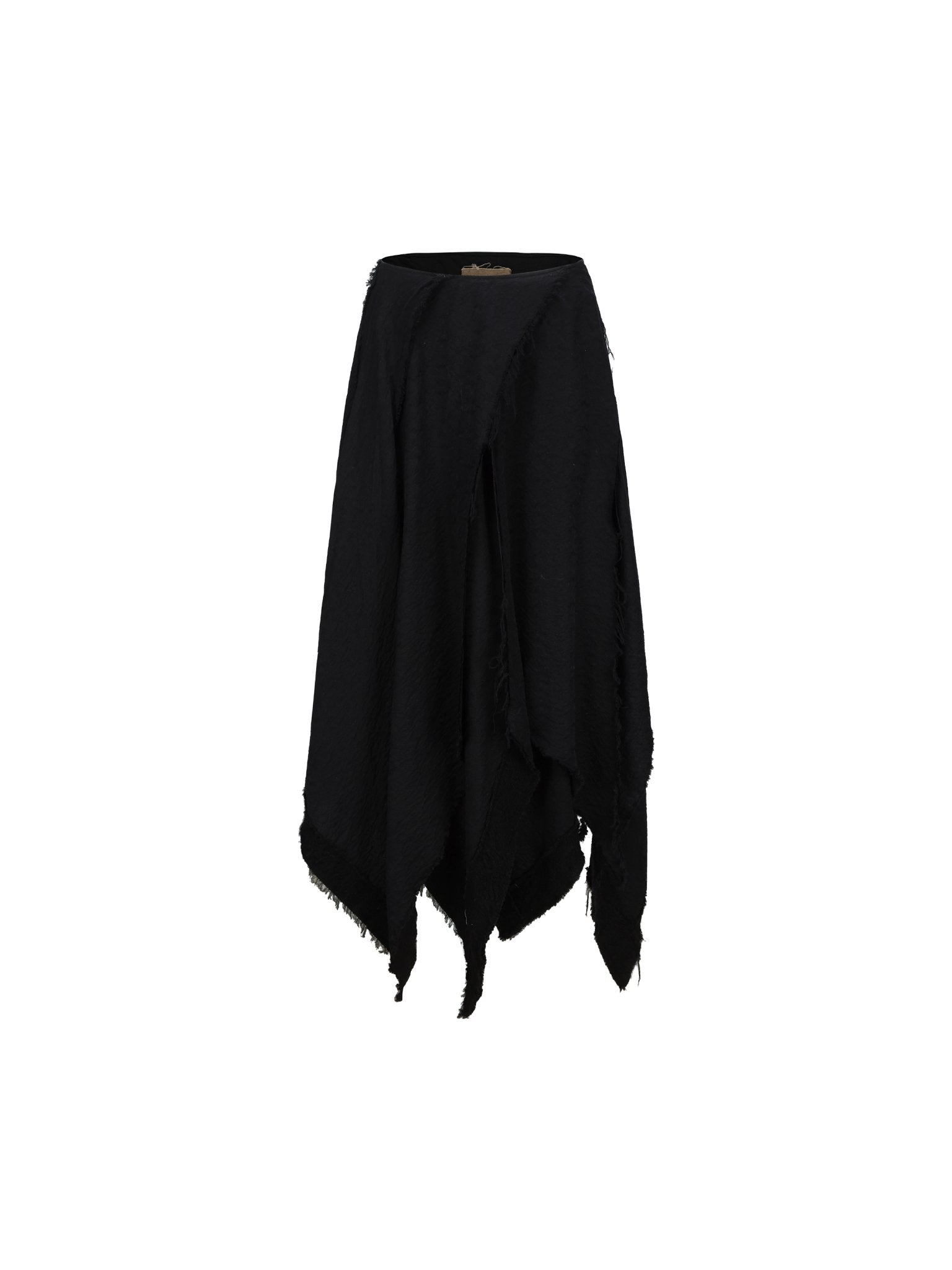 ELYWOOD Black Hollow Wool Maxi Skirt | MADAX