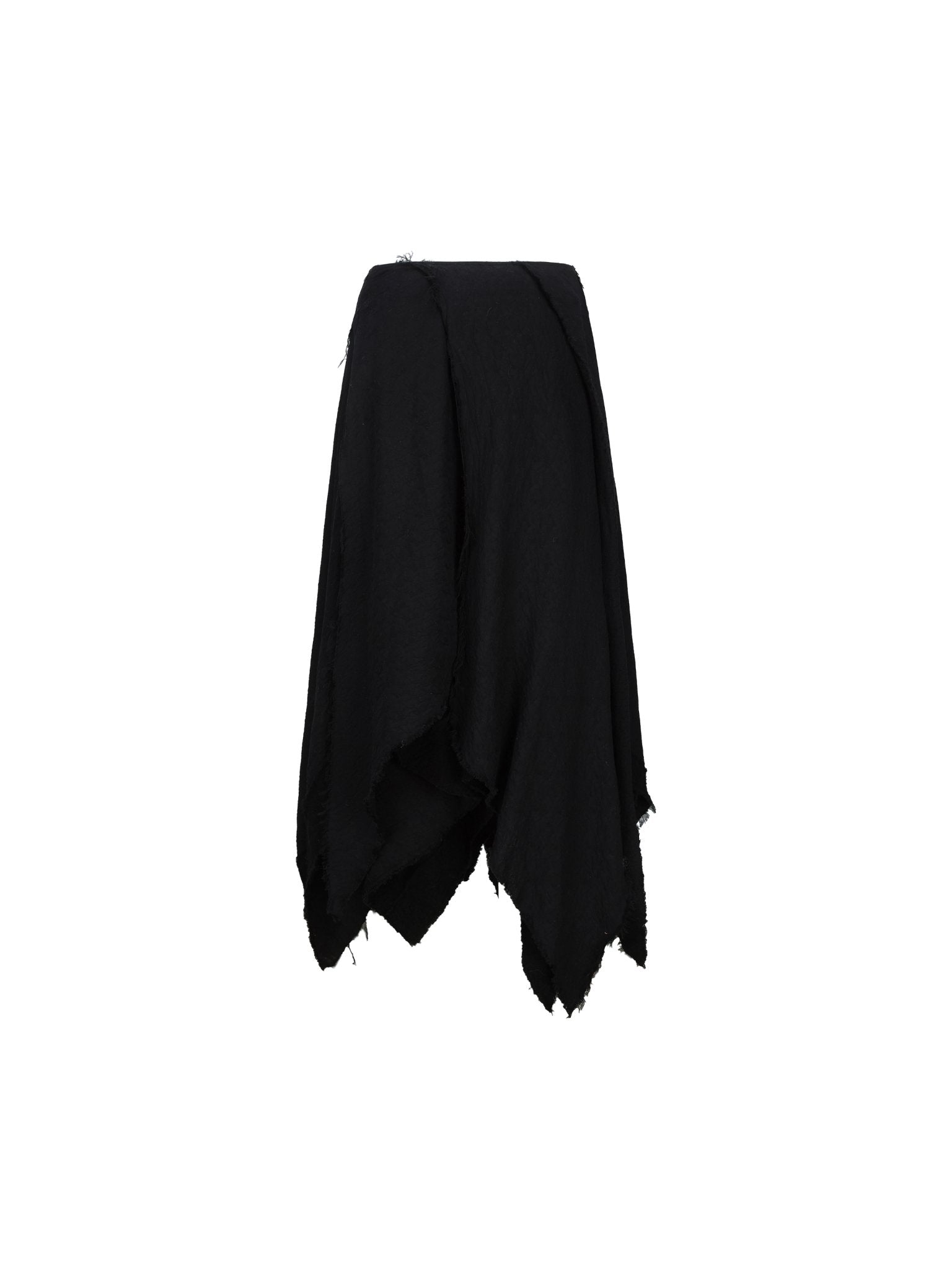 ELYWOOD Black Hollow Wool Maxi Skirt | MADAX