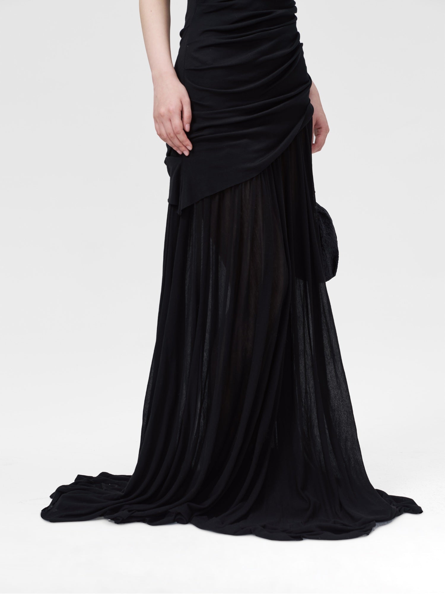 Black Knitted Swing Collar Maxi Dress | MADAX