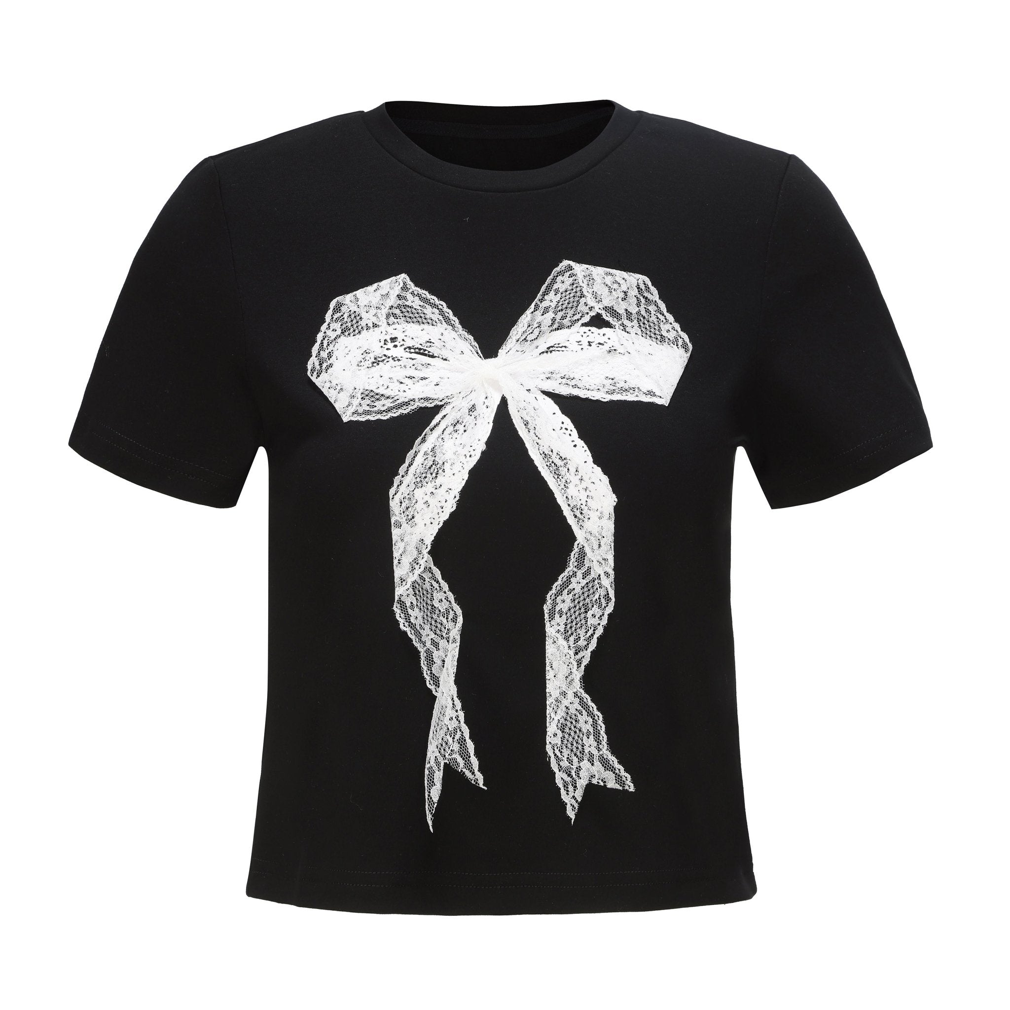 ARTE PURA Black Lace Bow Tee | MADA IN CHINA