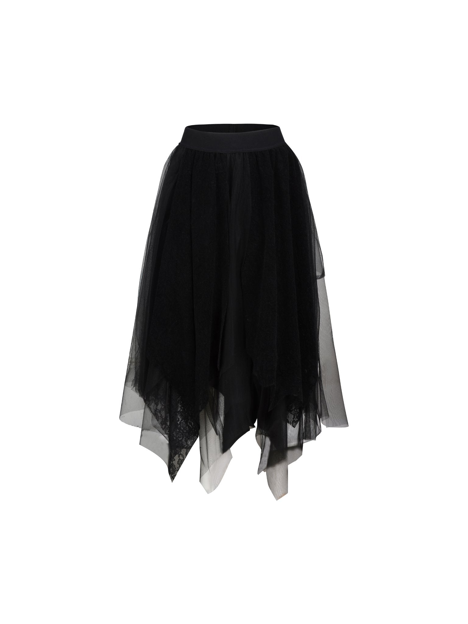 ELYWOOD Black Lace Gauze Skirt | MADAX