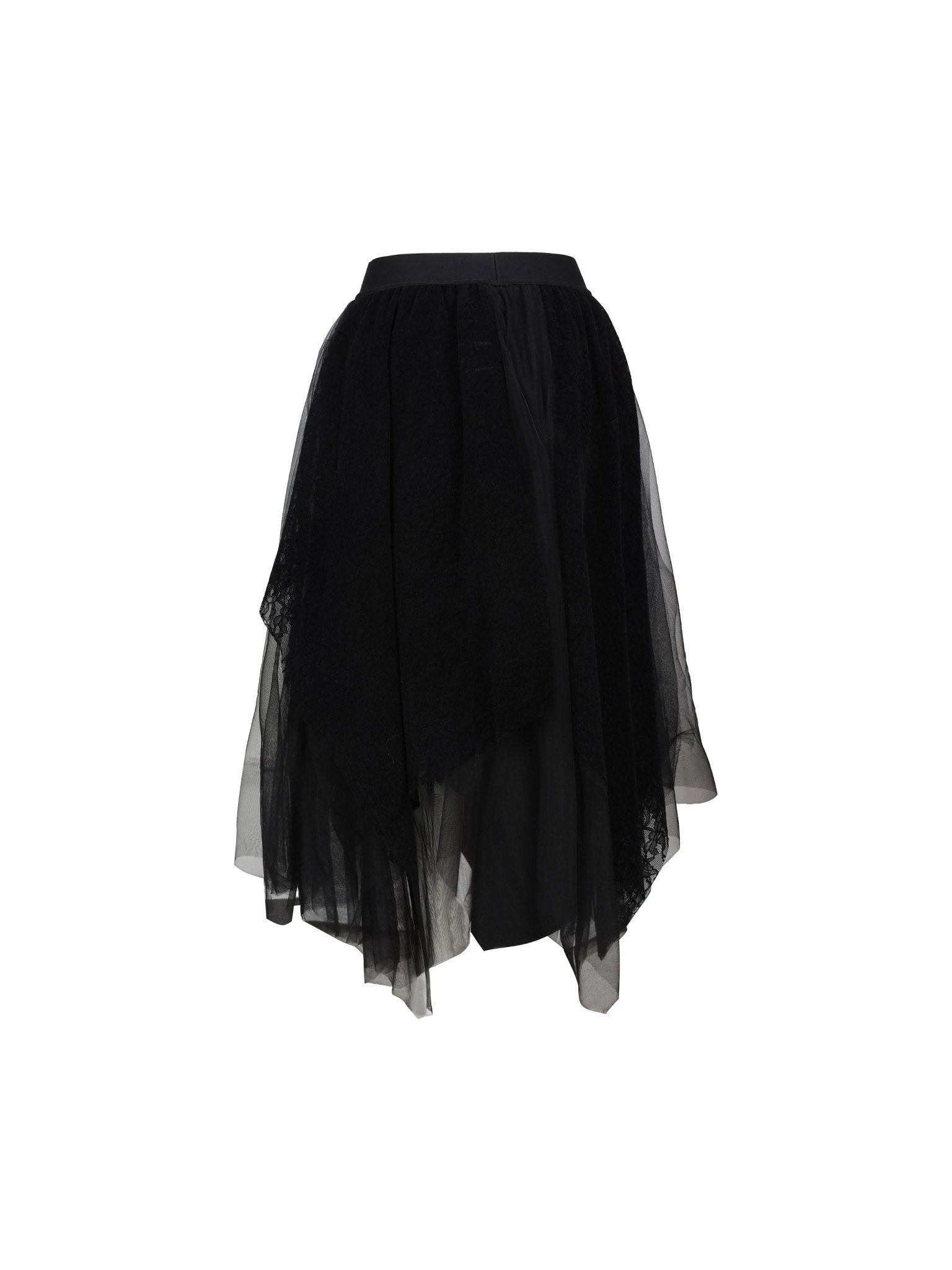 ELYWOOD Black Lace Gauze Skirt | MADAX