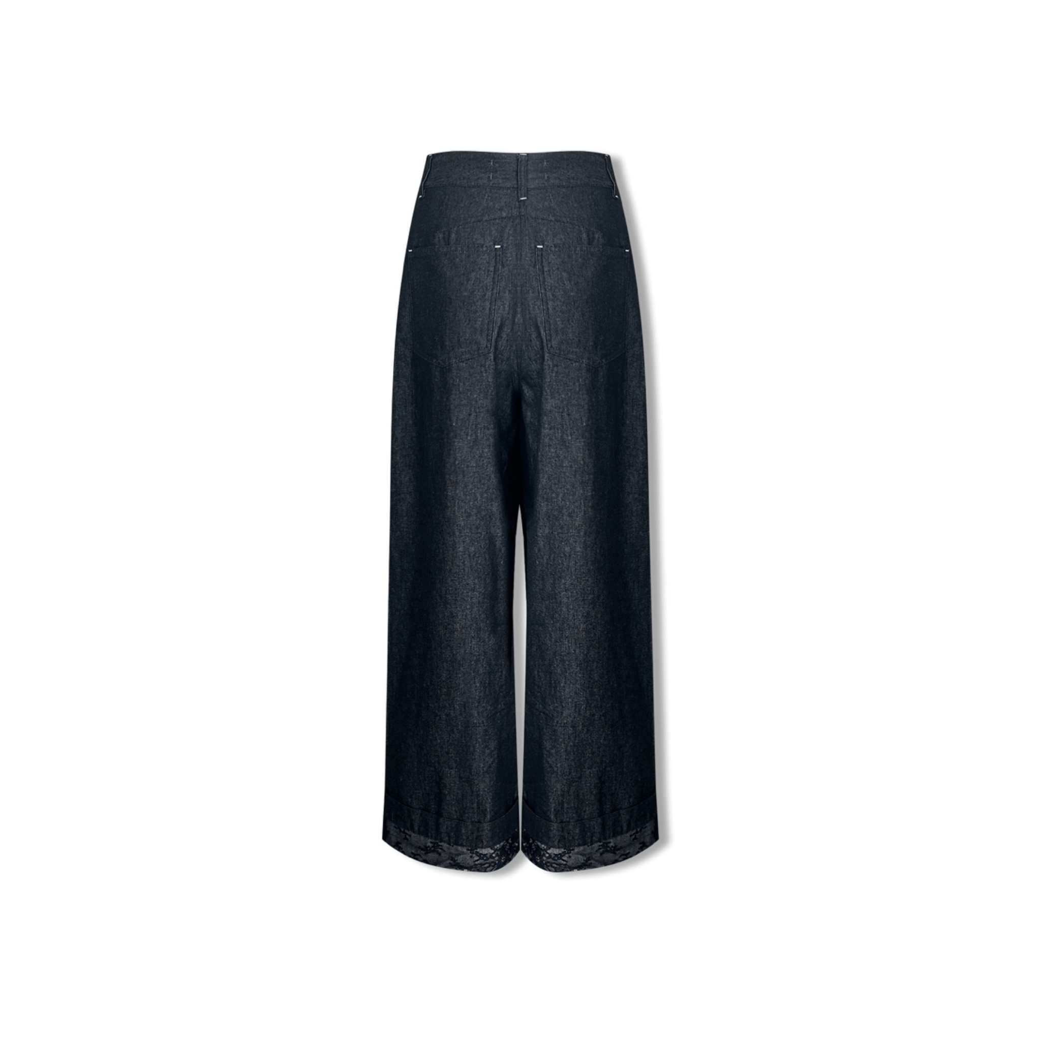 AIMME SPARROW Black Lace Hem Trousers | MADAX