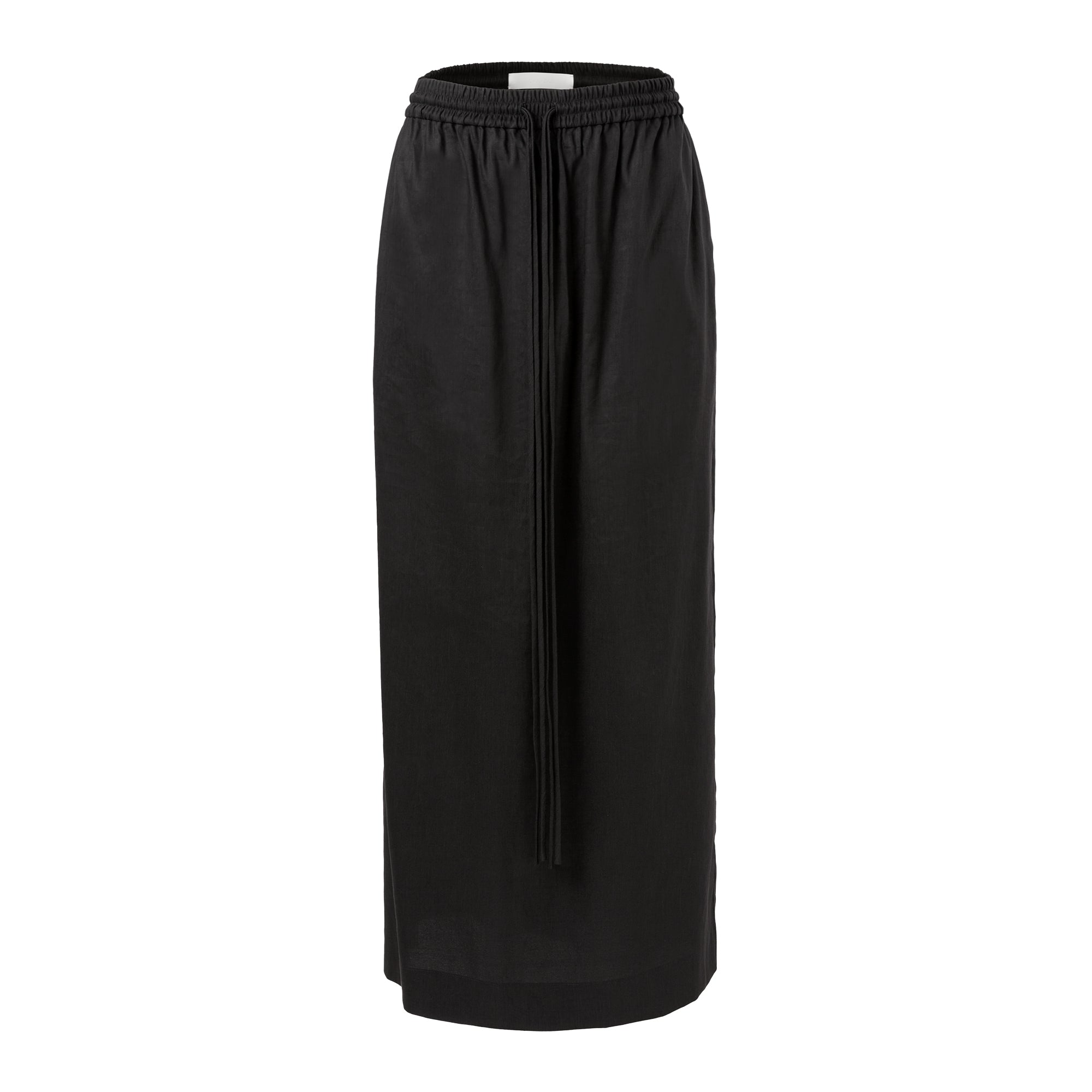 Ther. Black Linen Open-front Skirt | MADA IN CHINA