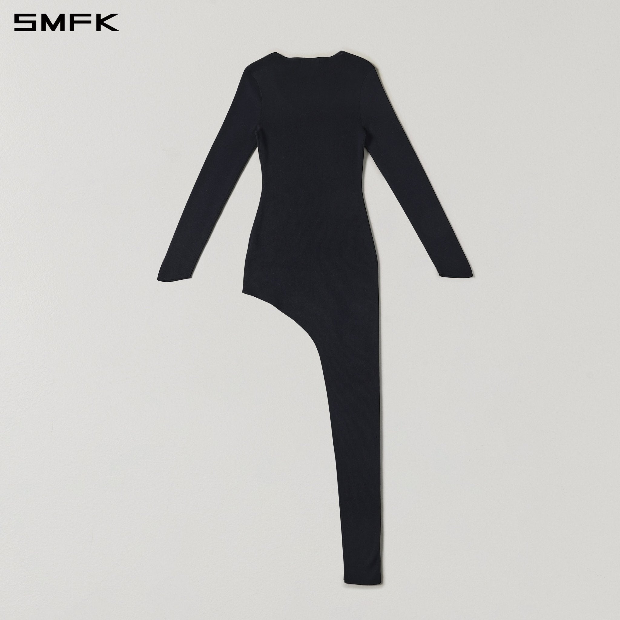 SMFK Black Long-Sleeved Knit Evening Dress | MADAX
