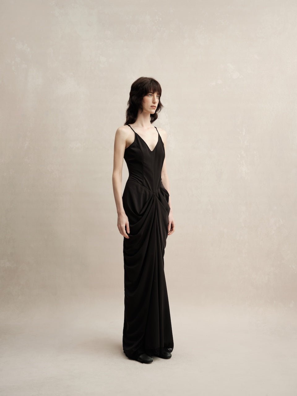 ELYWOOD Black Point Maxi Dress | MADAX