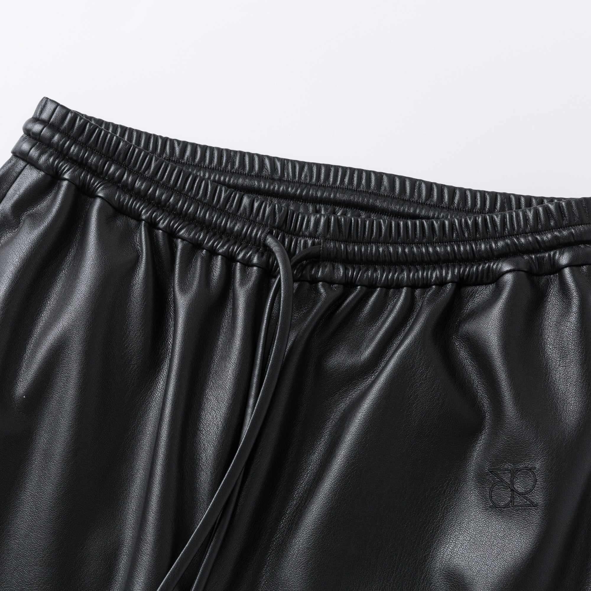 Ther. Black Recycled Leather Straight Trousers | MADA IN CHINA