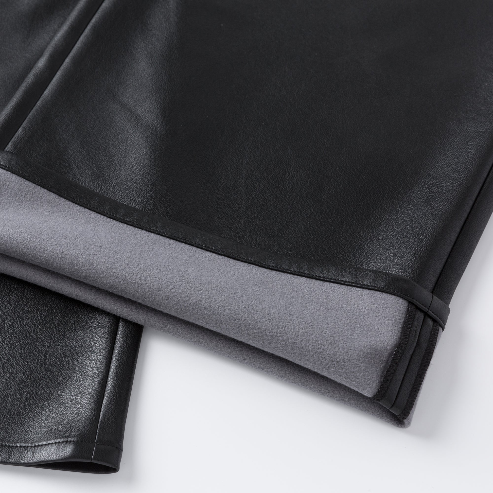 Ther. Black Recycled Leather Straight Trousers | MADA IN CHINA