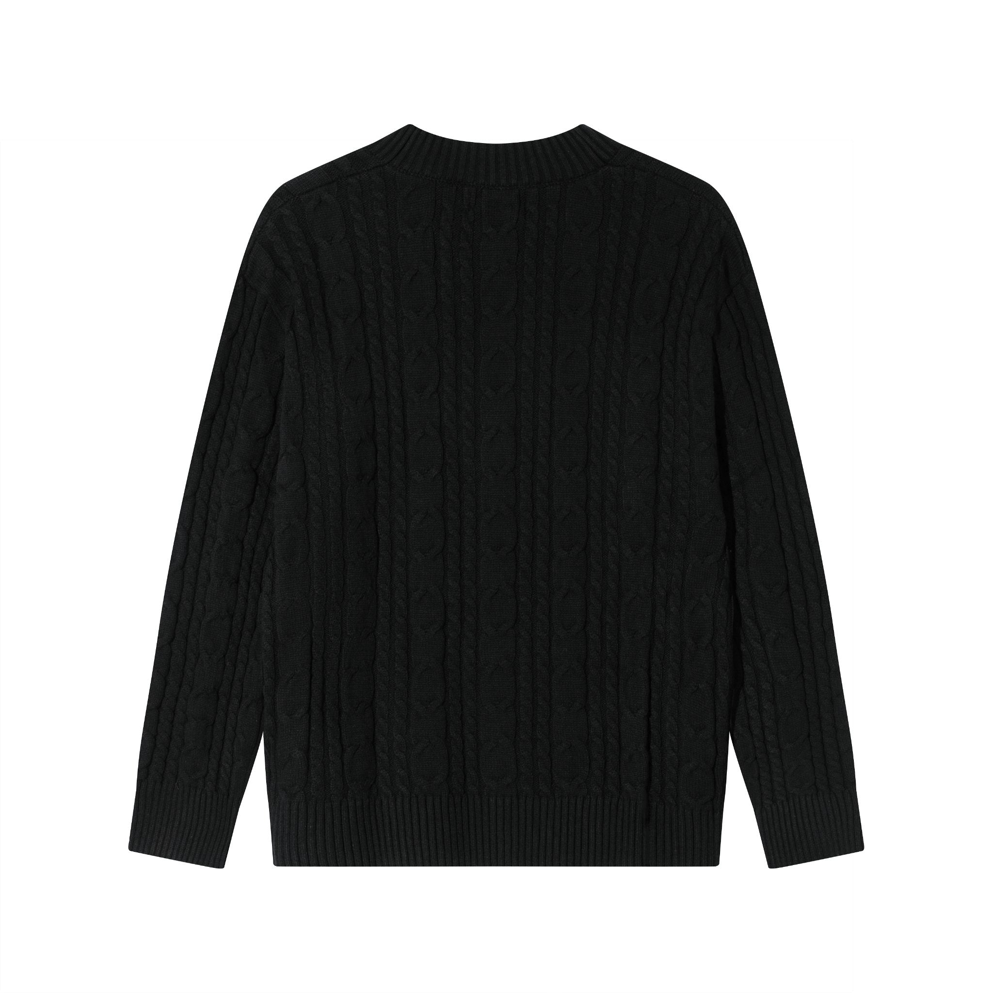 CLIMAX VISION Black Relaxed Cable Knit Cardigan | MADAX