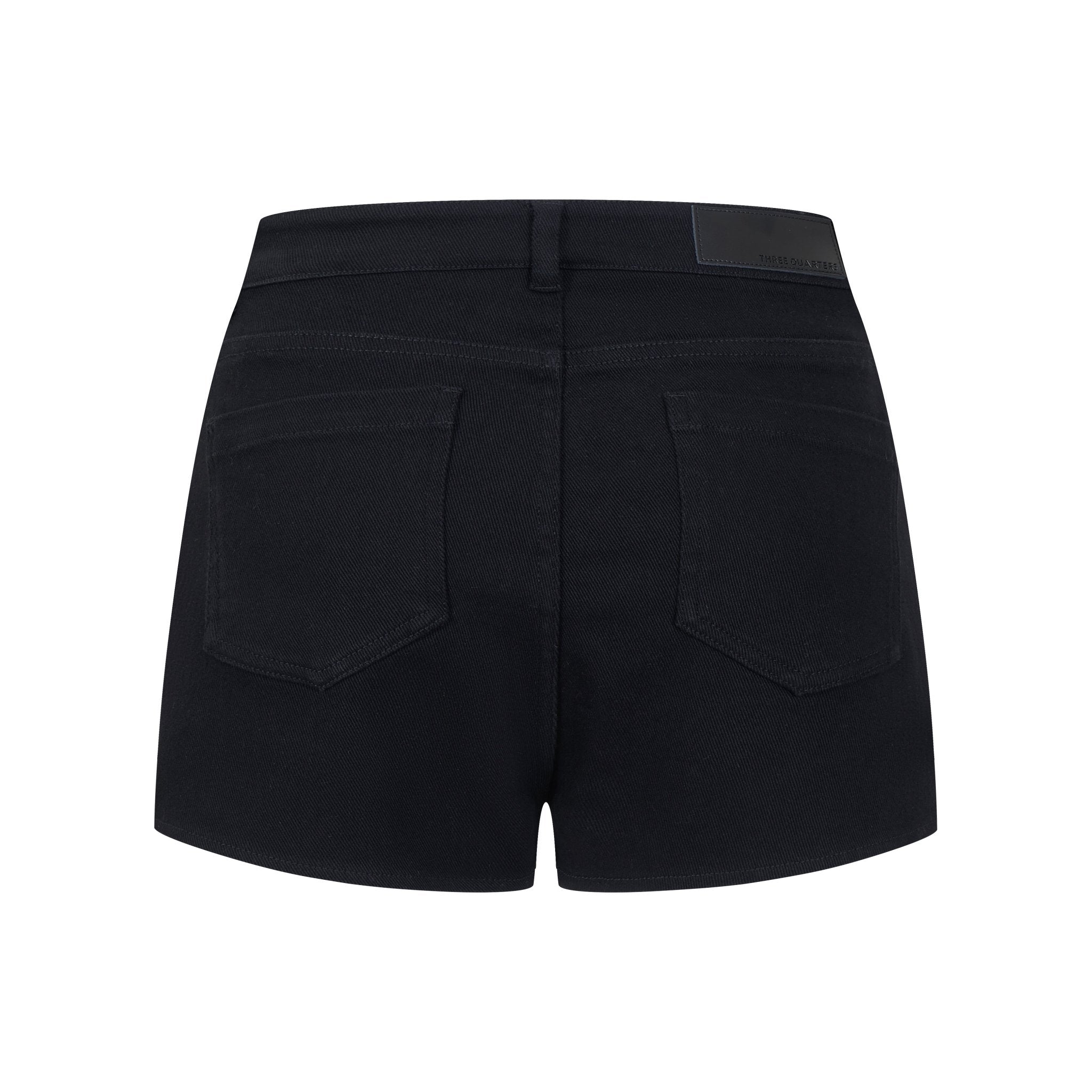 THREE QUARTERS Black Rhinestone Denim Shorts | MADA IN CHINA