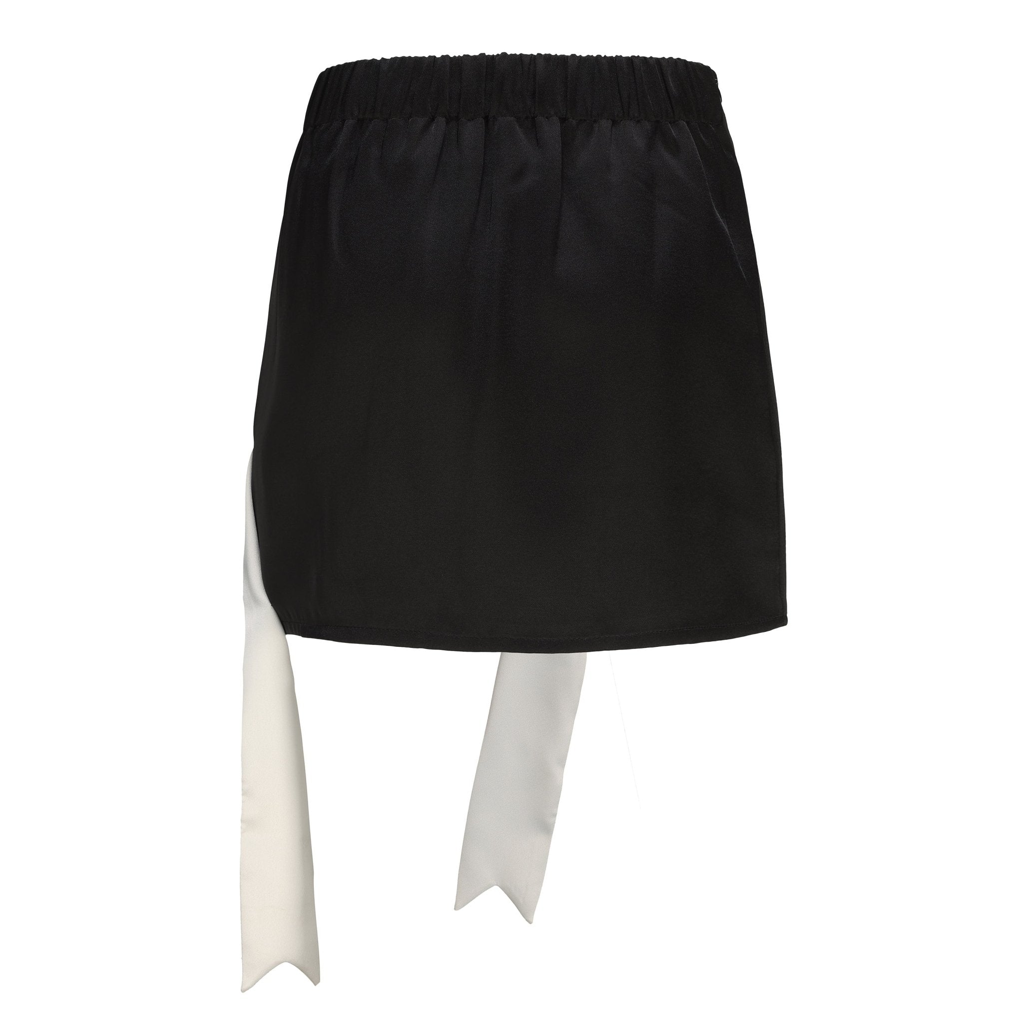 ARTE PURA Black Satin Bow Skirt | MADA IN CHINA