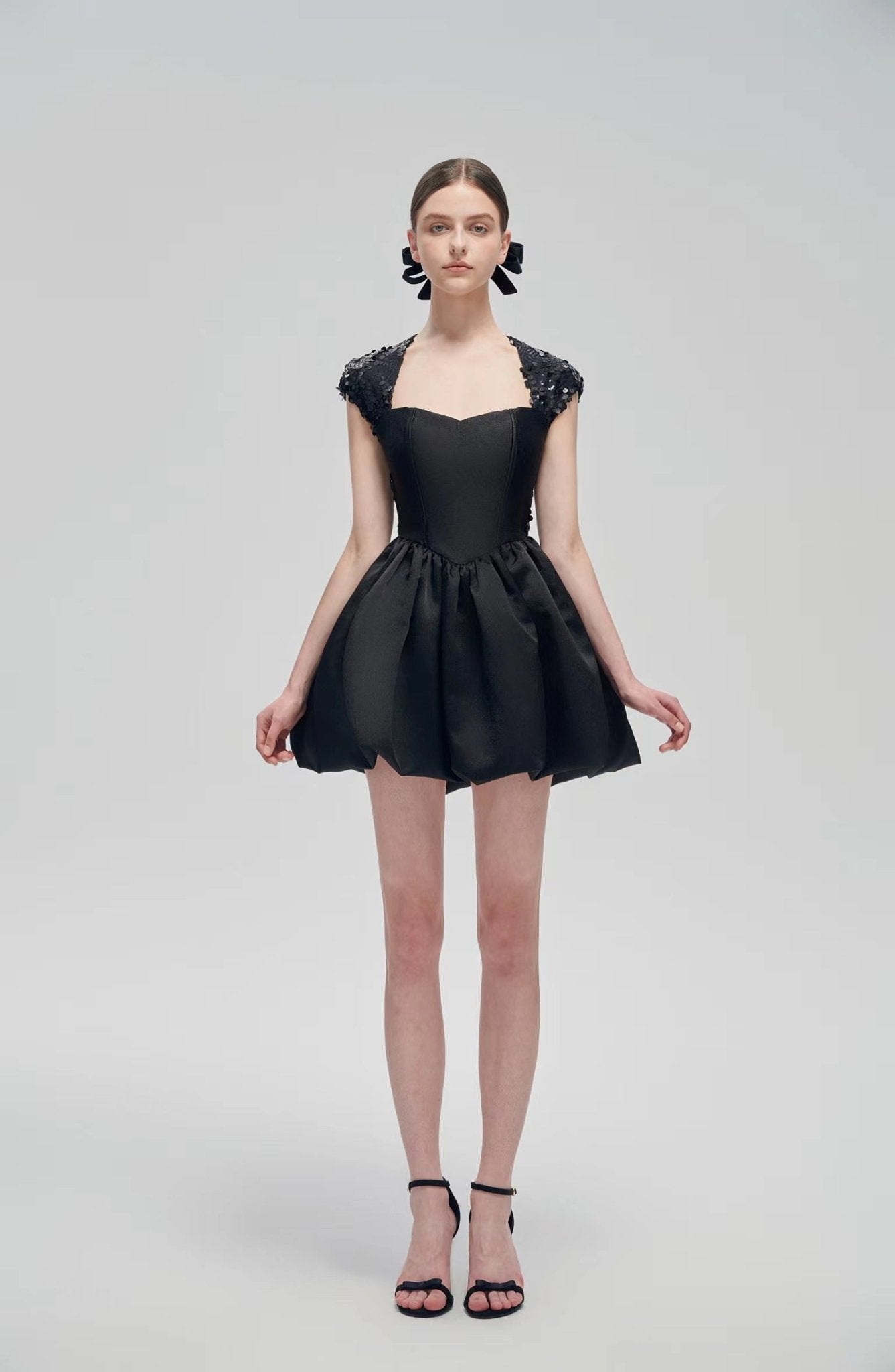 Fa sogno Black Sequined Heart Swan Skirt | MADA IN CHINA