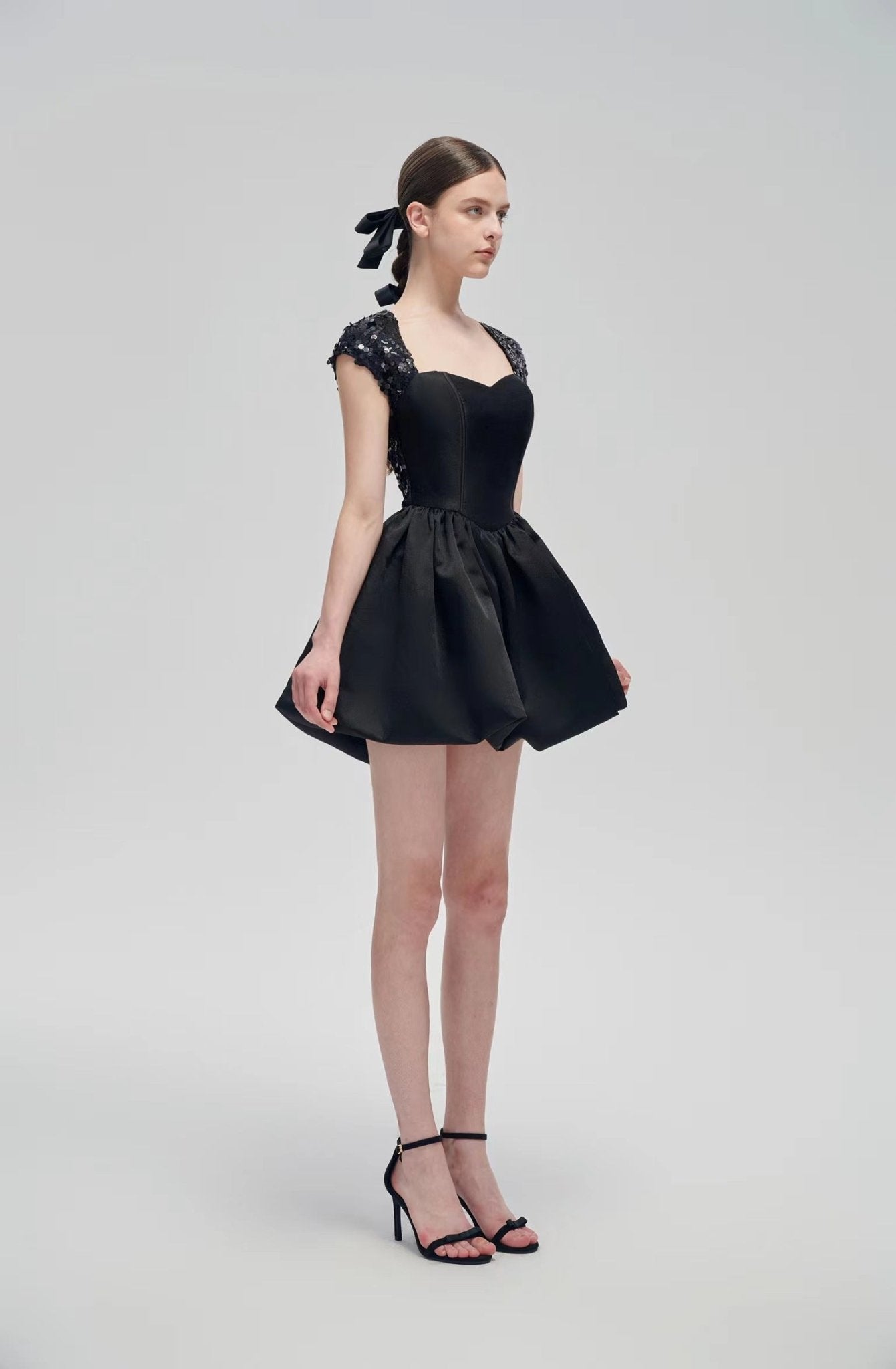 Fa sogno Black Sequined Heart Swan Skirt | MADA IN CHINA