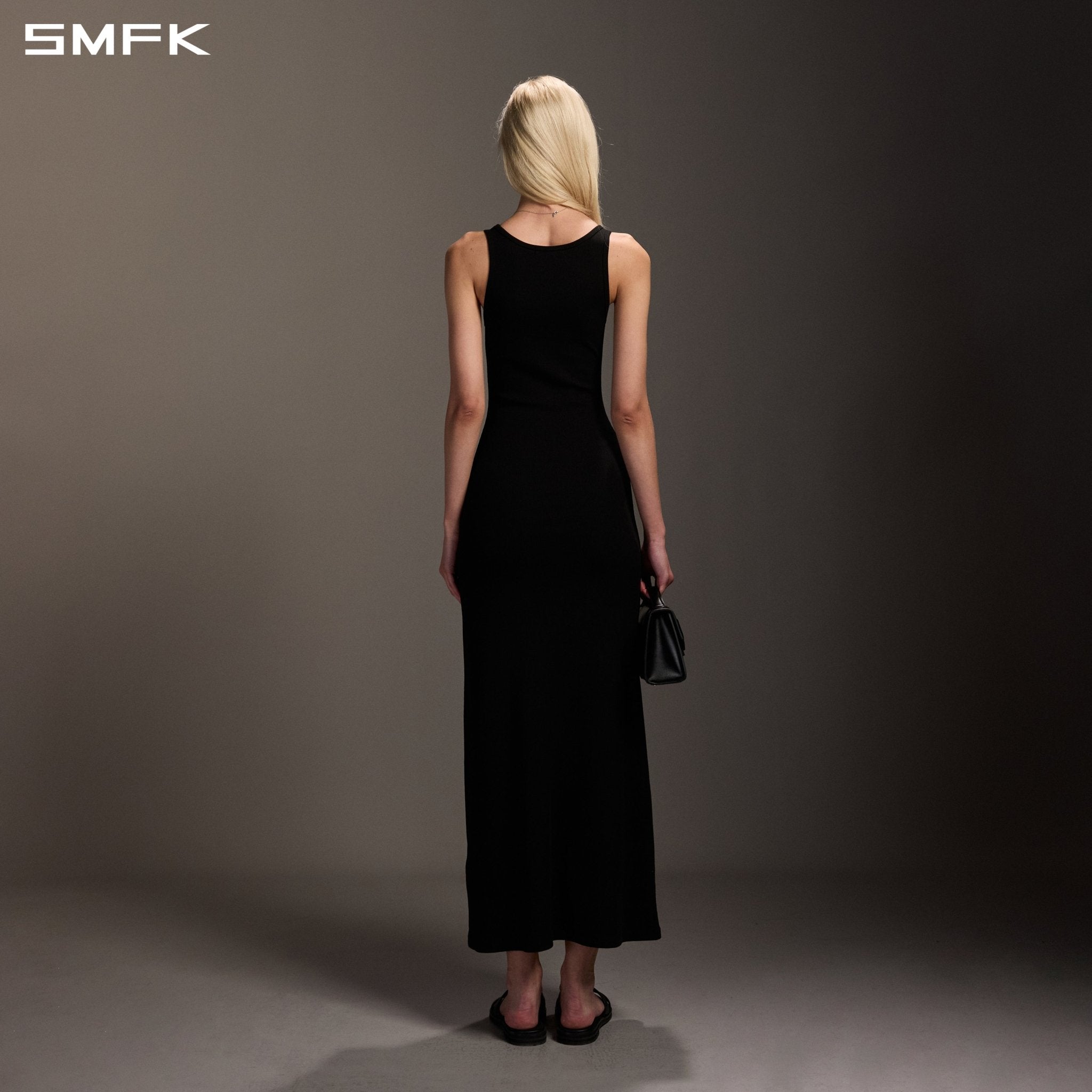 SMFK Black Silk Vest Dress | MADAX