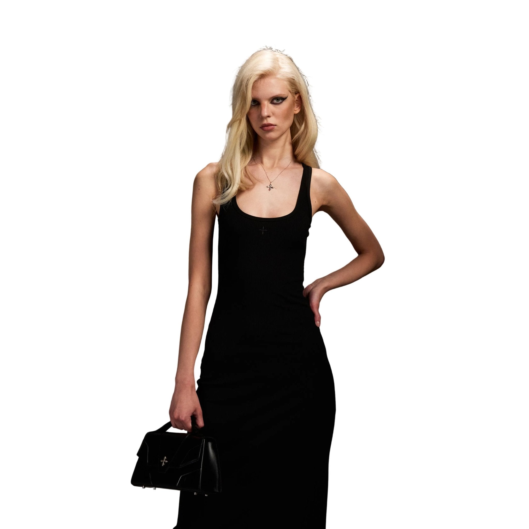 SMFK Black Silk Vest Dress | MADAX