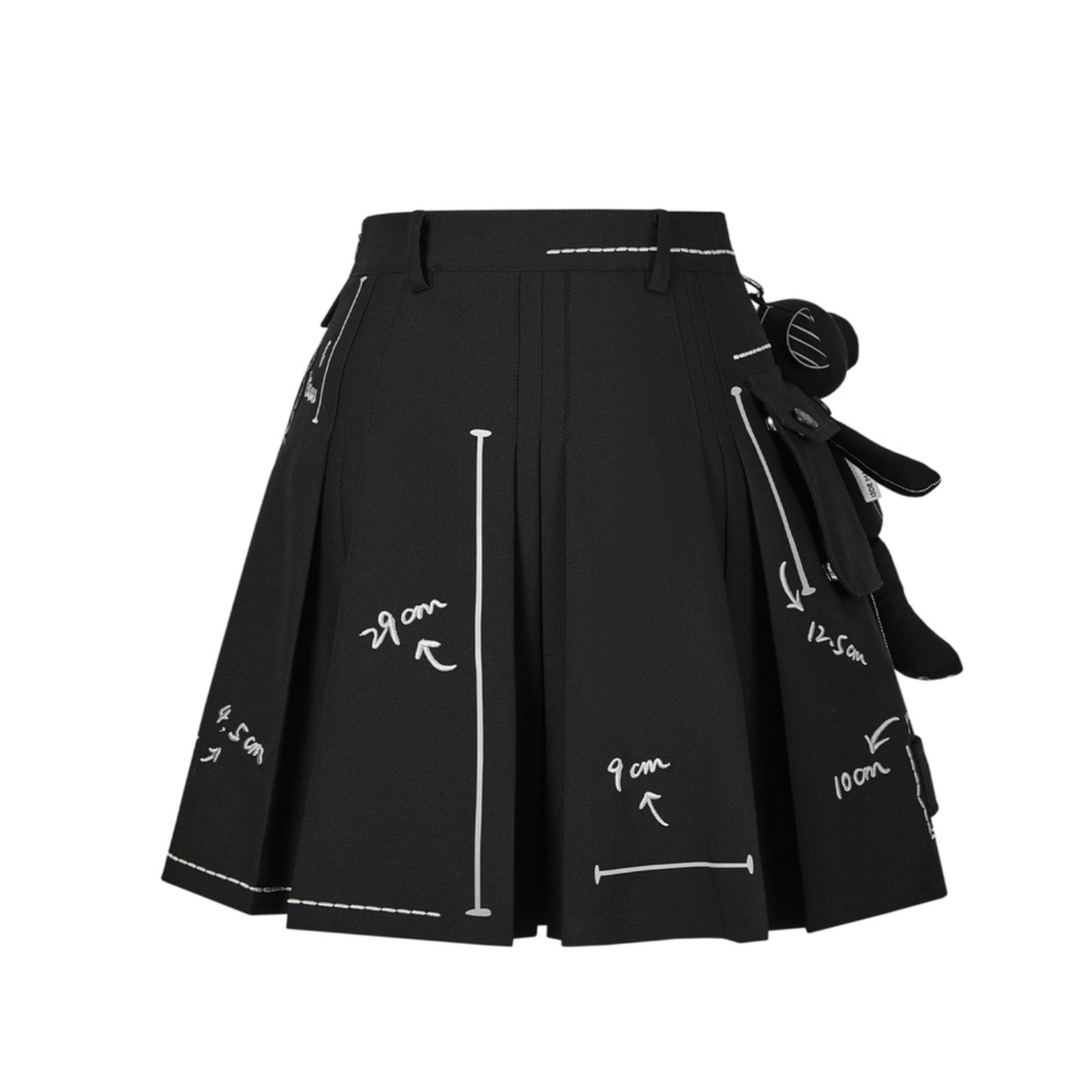 13DE MARZO Black Sketch Line Skirt | MADA IN CHINA