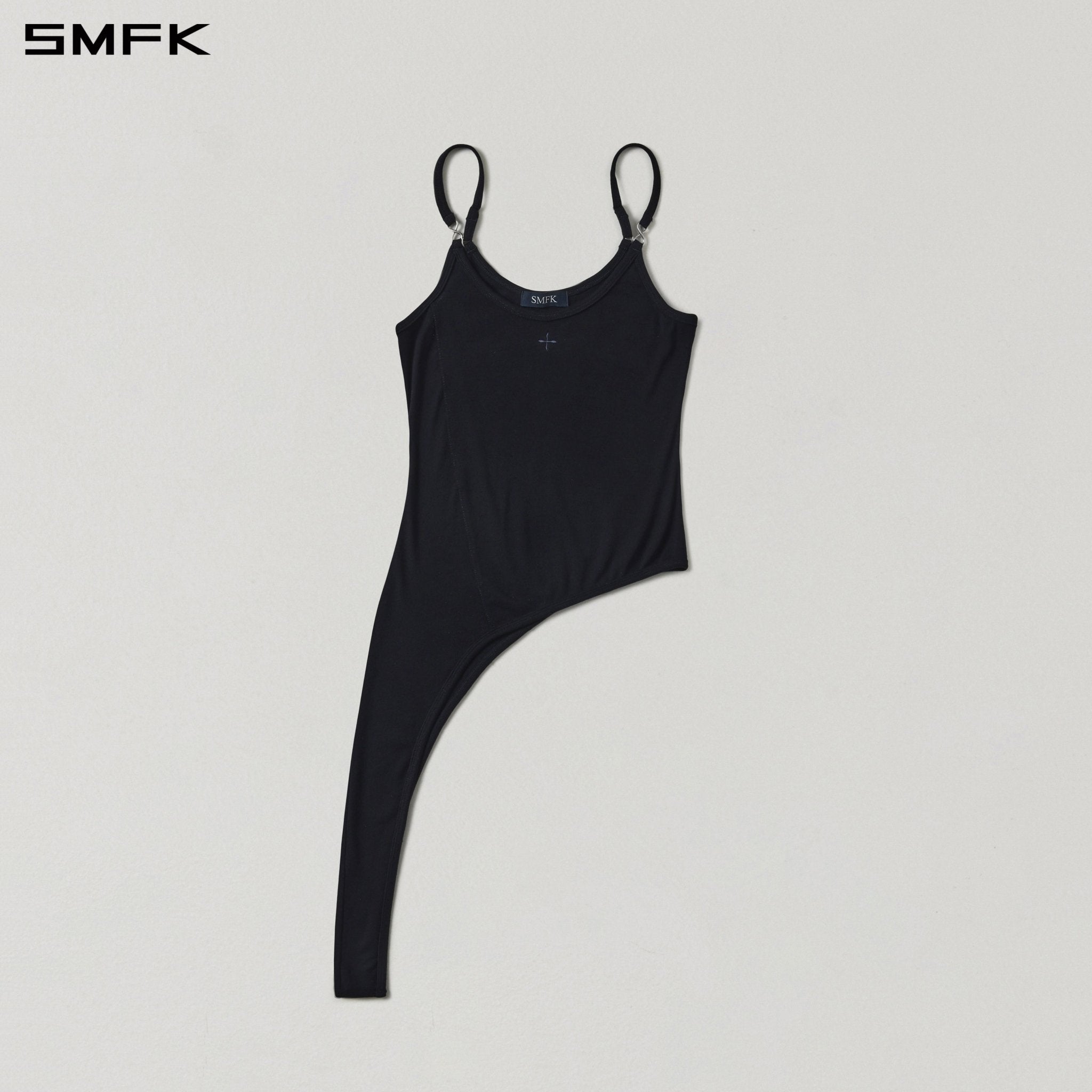 SMFK Black Slanted Halter Top | MADAX