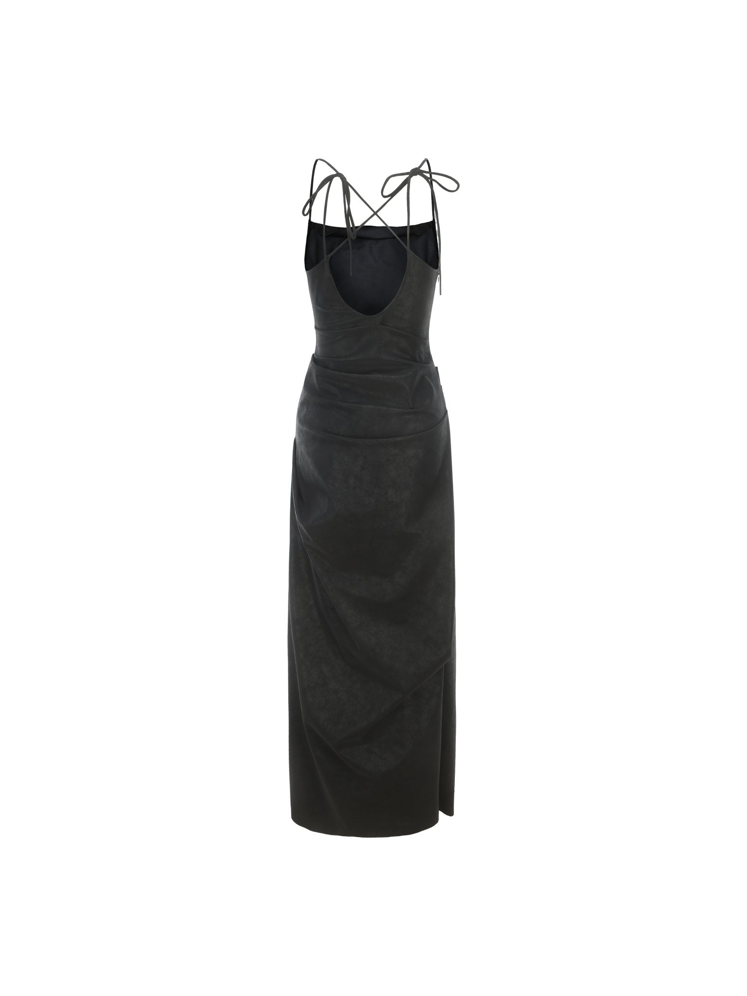 ELYWOOD Black Slit Maxi Dress | MADAX