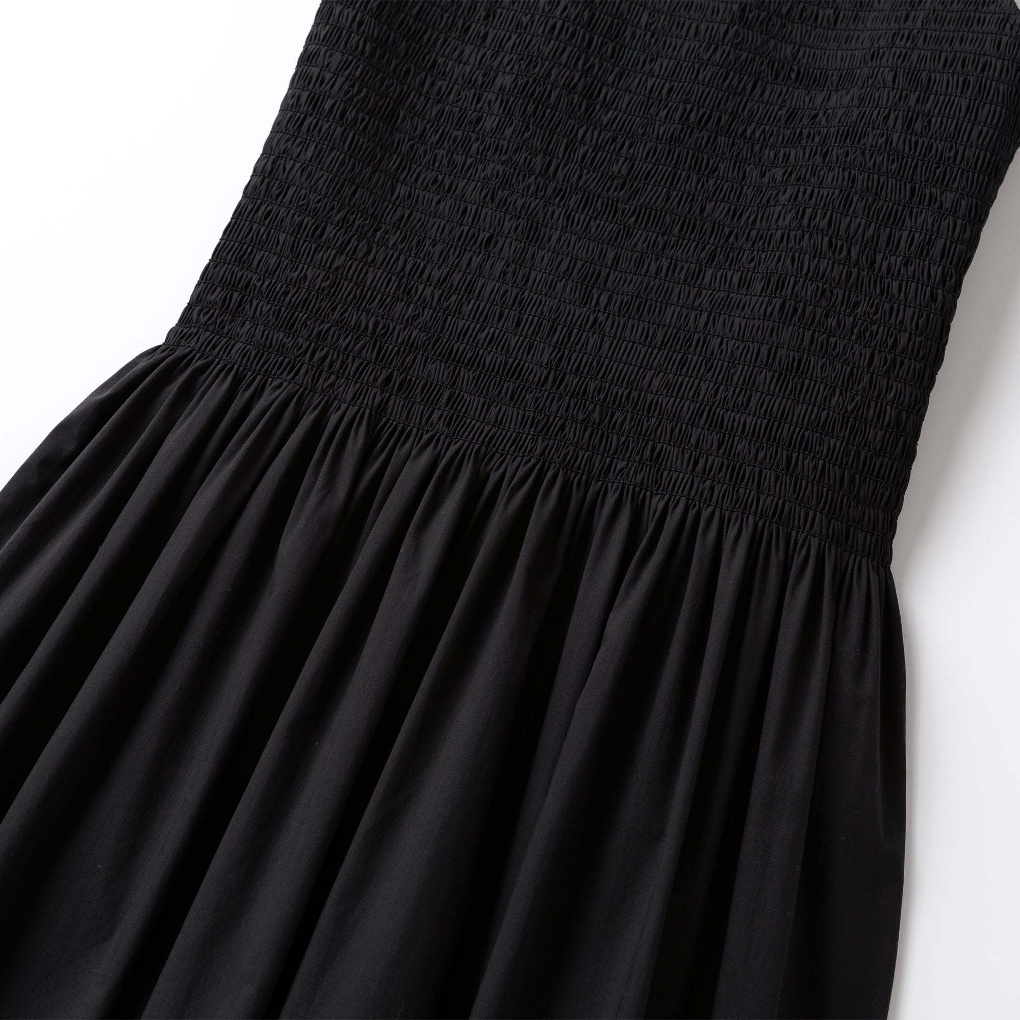 Ther. Black Smocked Trim Dress | MADA IN CHINA