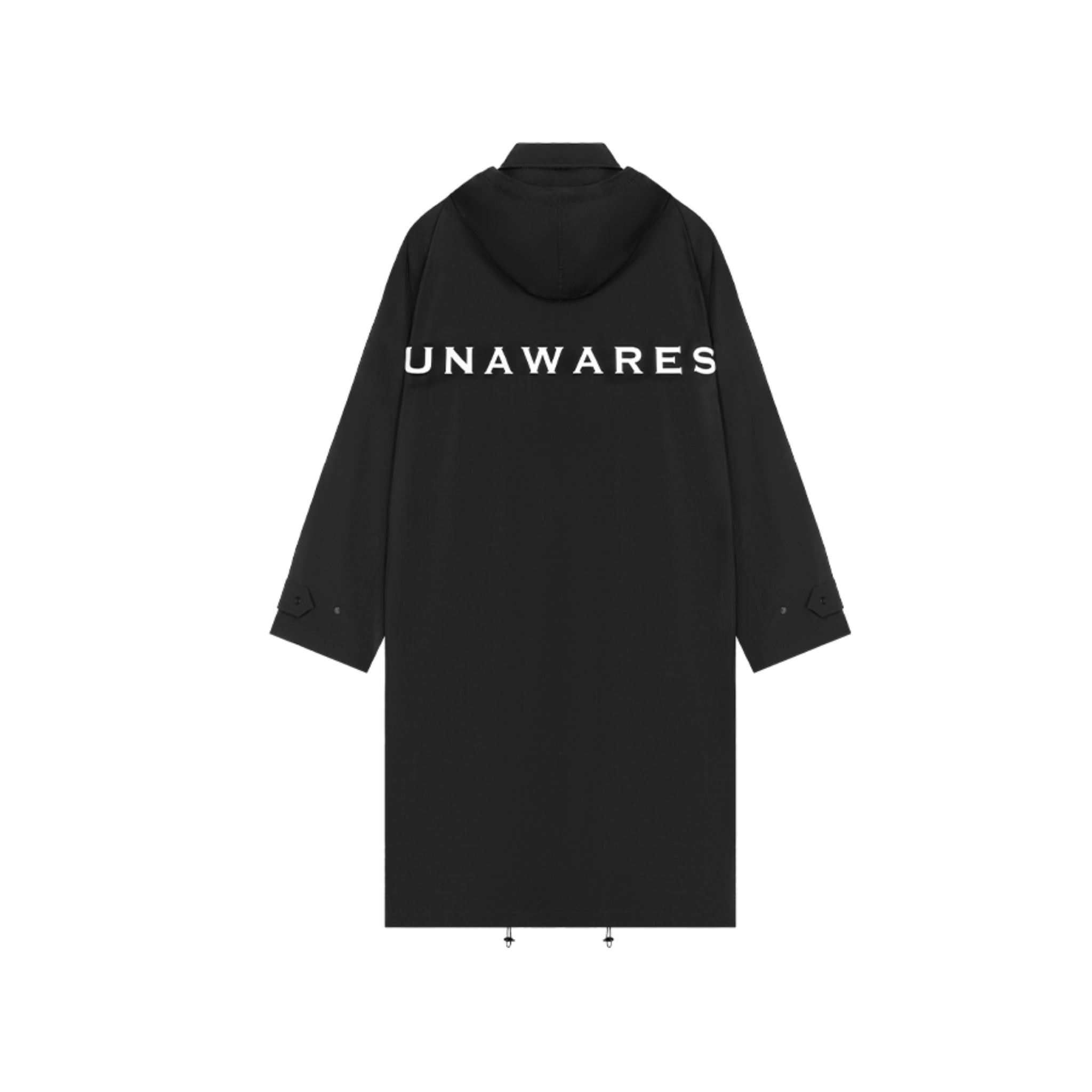 UNAWARES Black Storage Hat Long Trench Coat | MADAX