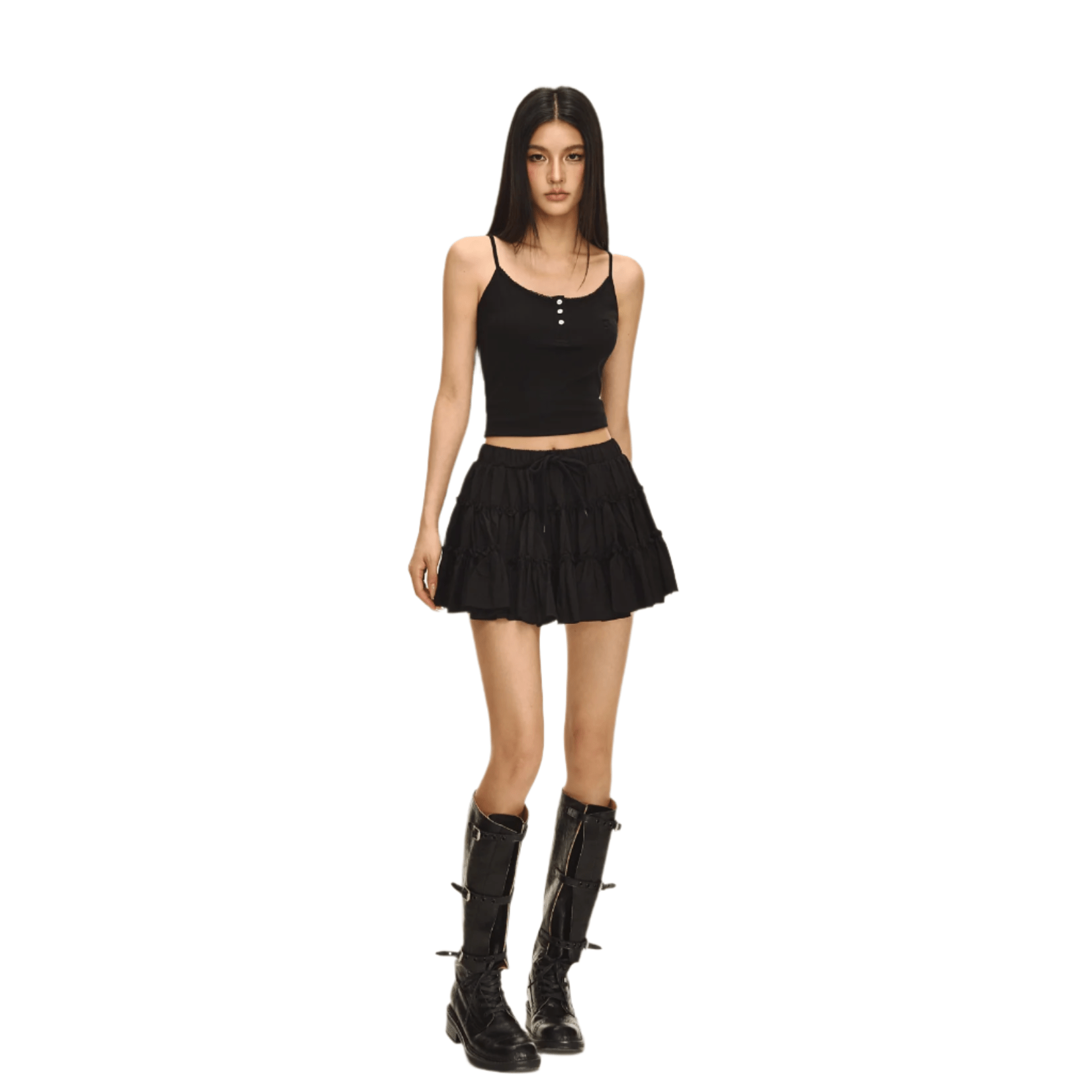 Climax Vision Black Three - layer Puffy Cake Skirt | MADAX