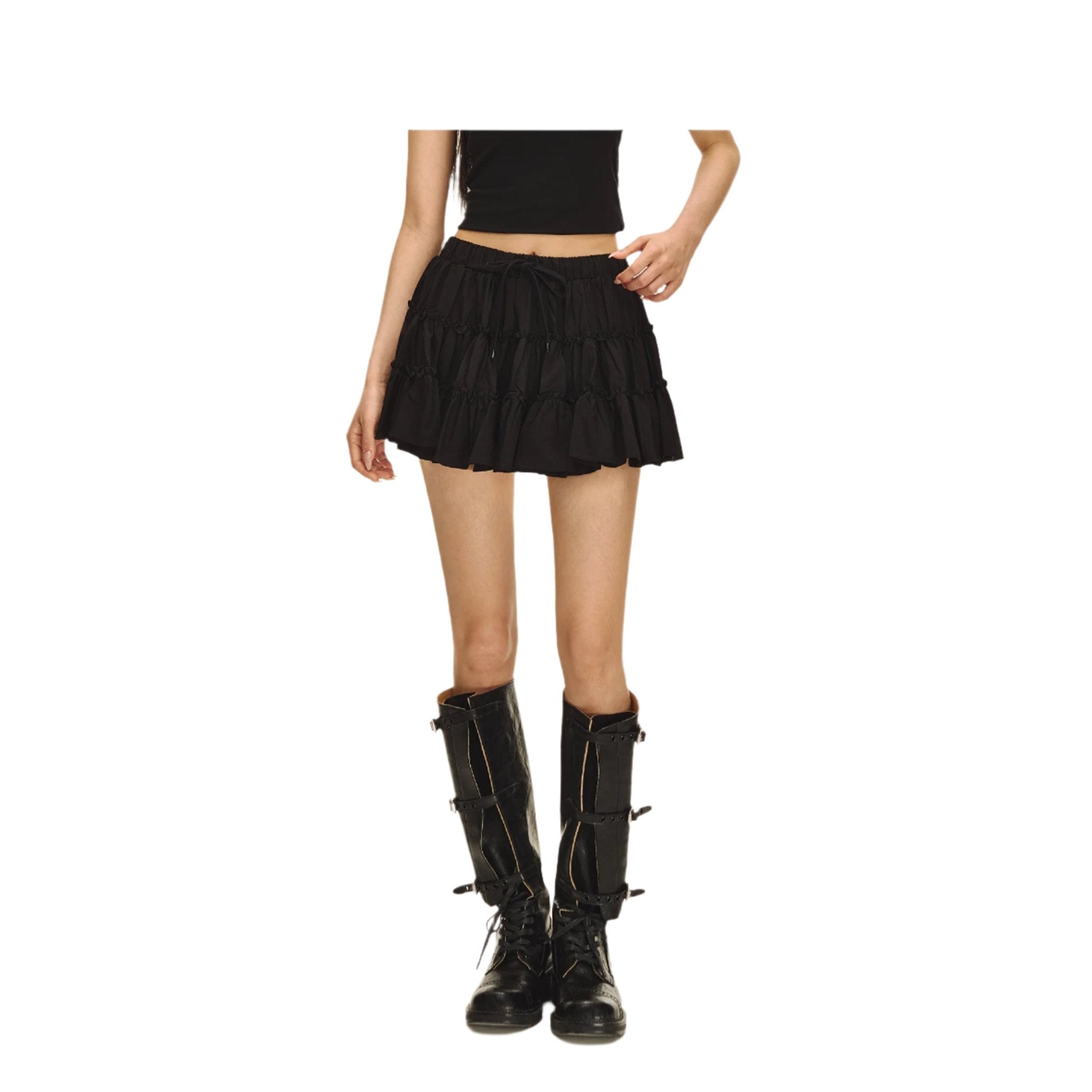Climax Vision Black Three - layer Puffy Cake Skirt | MADAX