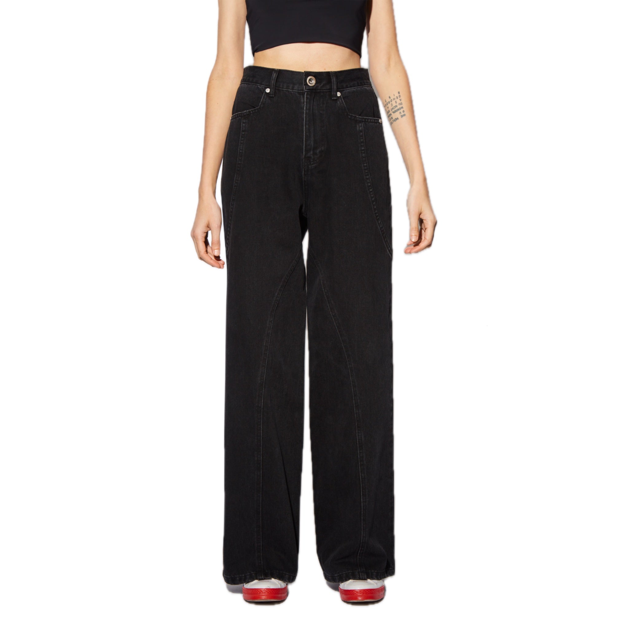 CPLUS SERIES Black Twisted Seam Jeans | MADA IN CHINA