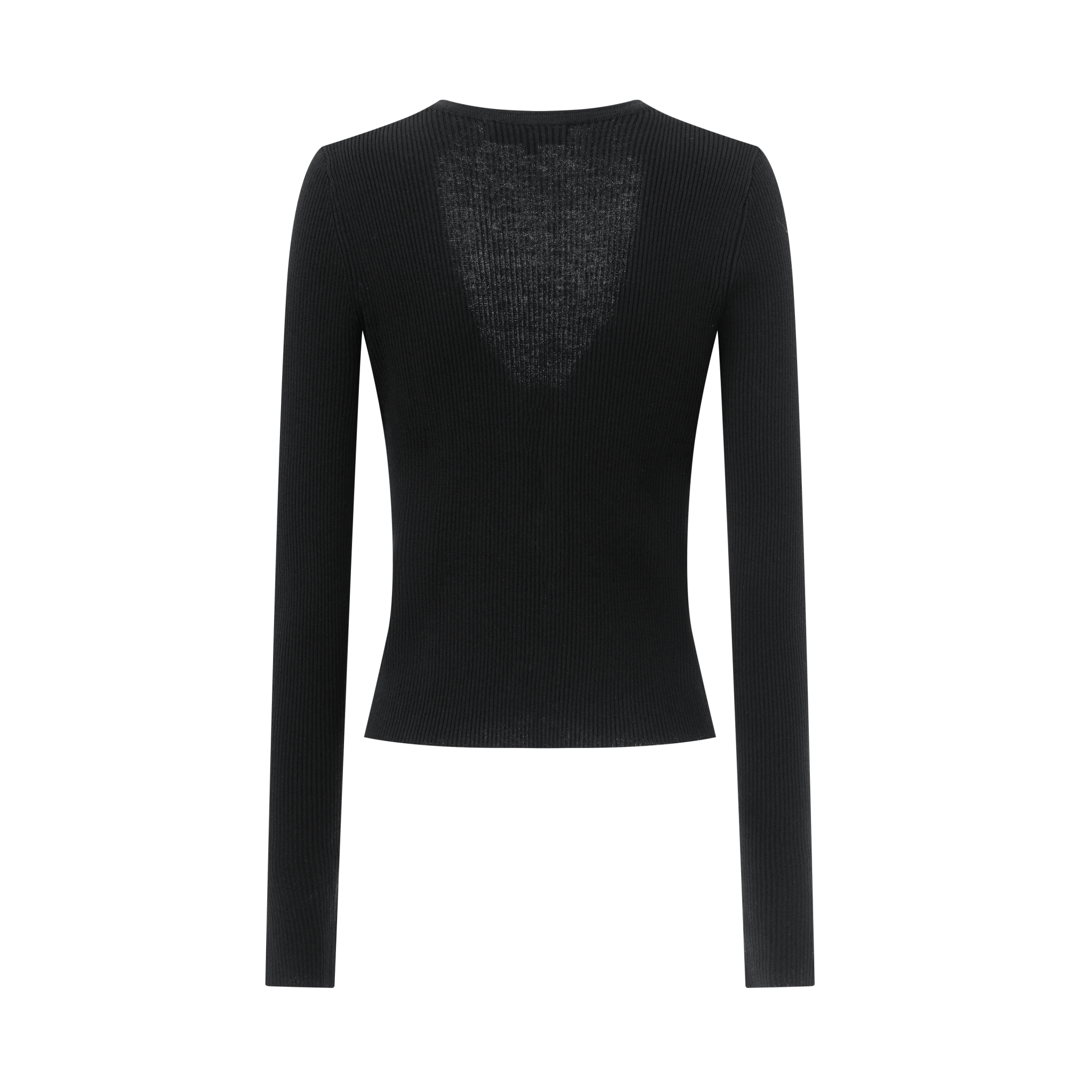 Climax Vision Black Wool Blend V - Neck Lace - Up Knit Cardigan  | MADAX