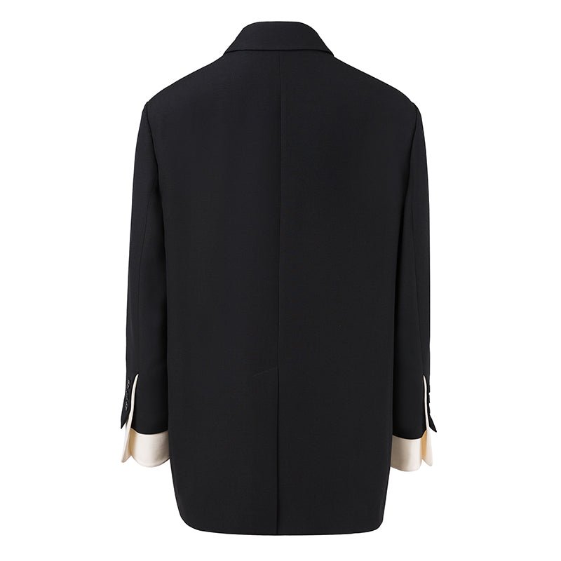 Ther. Black Wool Silk Blazer | MADA IN CHINA