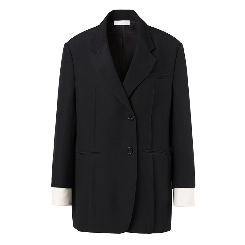 Ther. Black Wool Silk Blazer | MADA IN CHINA