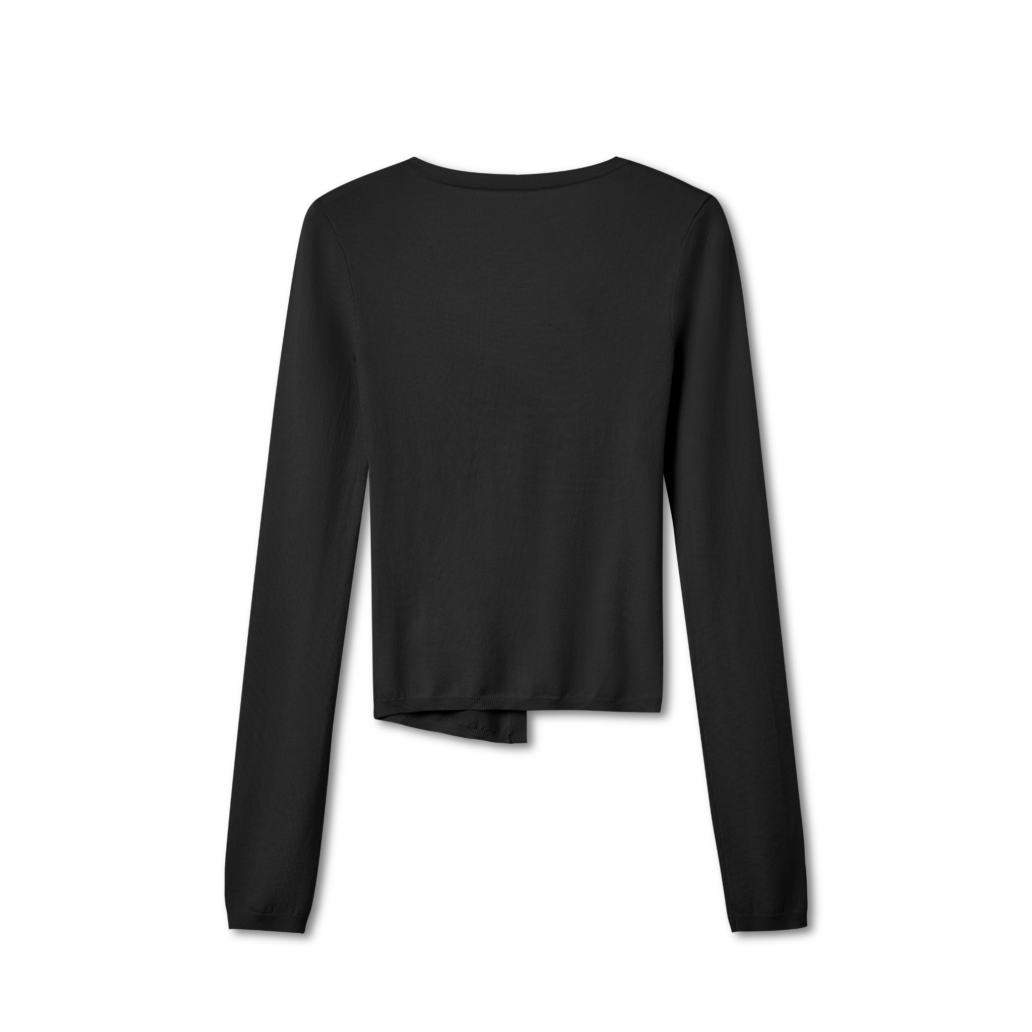 NAWS Blu Asymmetric Front Knit Sweater in Black | MADAX