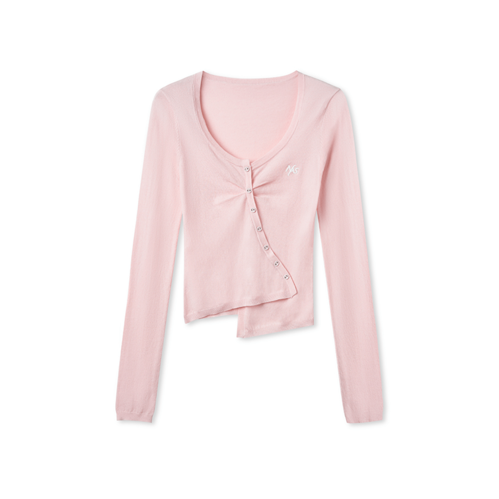 NAWS Blu Asymmetric Front Knit Sweater in Pink | MADAX