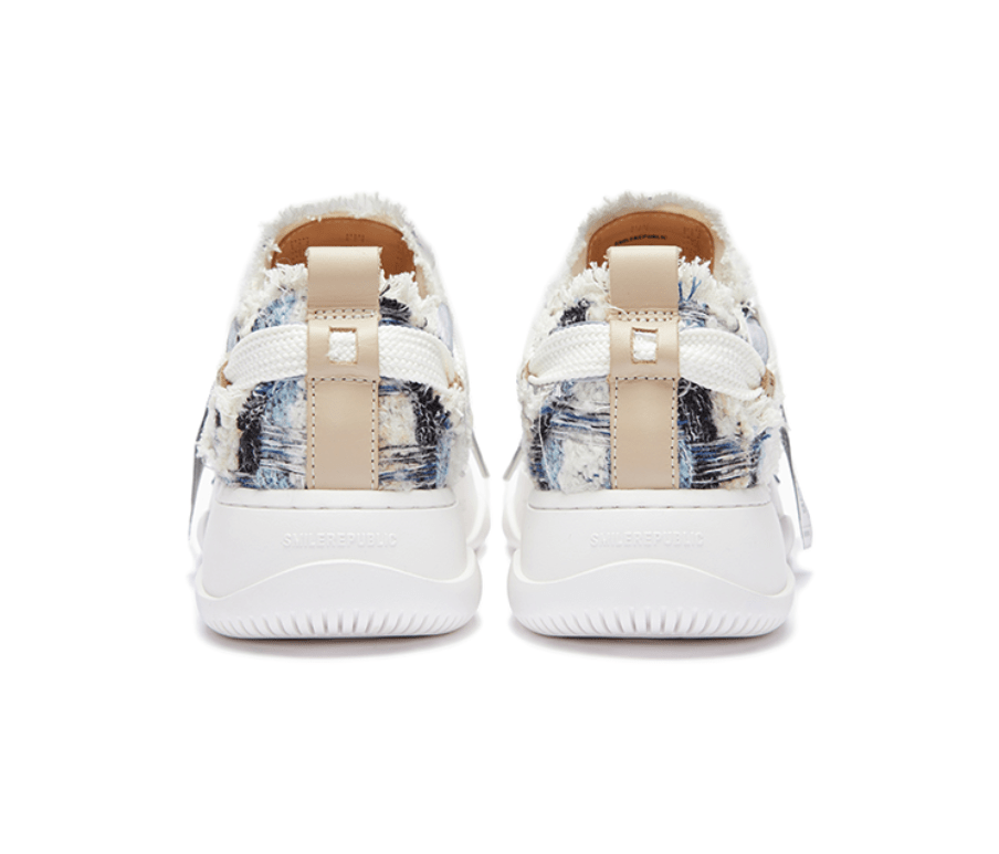 SMILEREPUBLIC Blue and Black Plaid Woolen Low - top Interchangeable Open - mouthed Shoes | MADAX